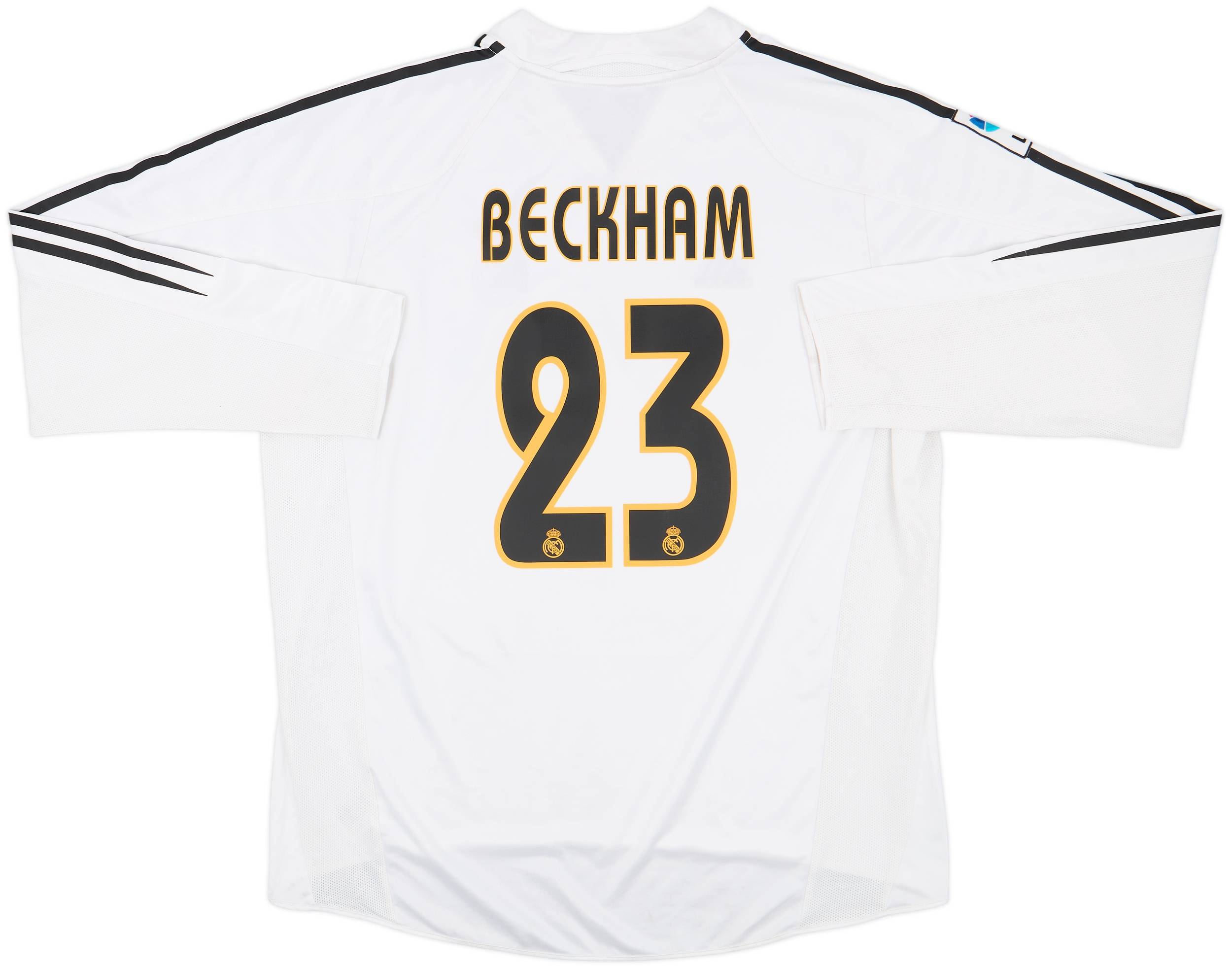 Real Madrid BECKHAM 23 長袖シャツ 2004-05 Real Madrid Home L/S Shirt Beckham #23 - 8/10 - (XL)