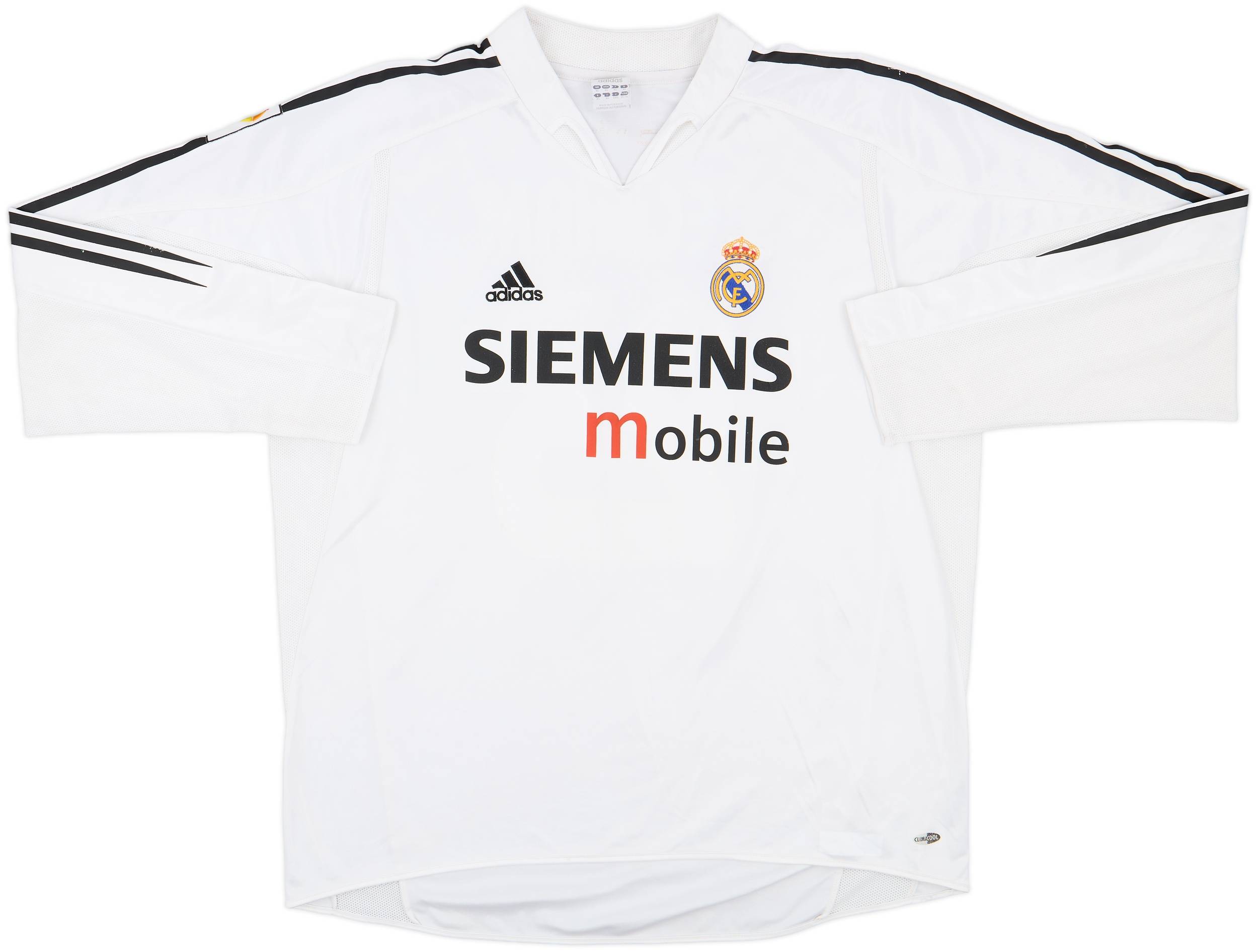 2004-05 Real Madrid Home L/S Shirt Beckham #23 - 8/10 - (XL)