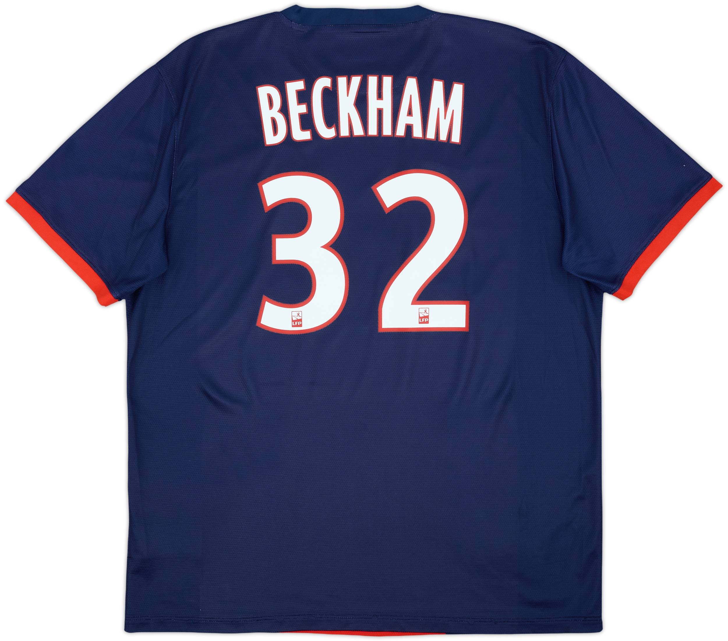 パリ・サンジェルマン BECKHAM 32 ジャージ 2013-14 Paris Saint-Germain Home Shirt Beckham #32 - 8/10 - (XL)