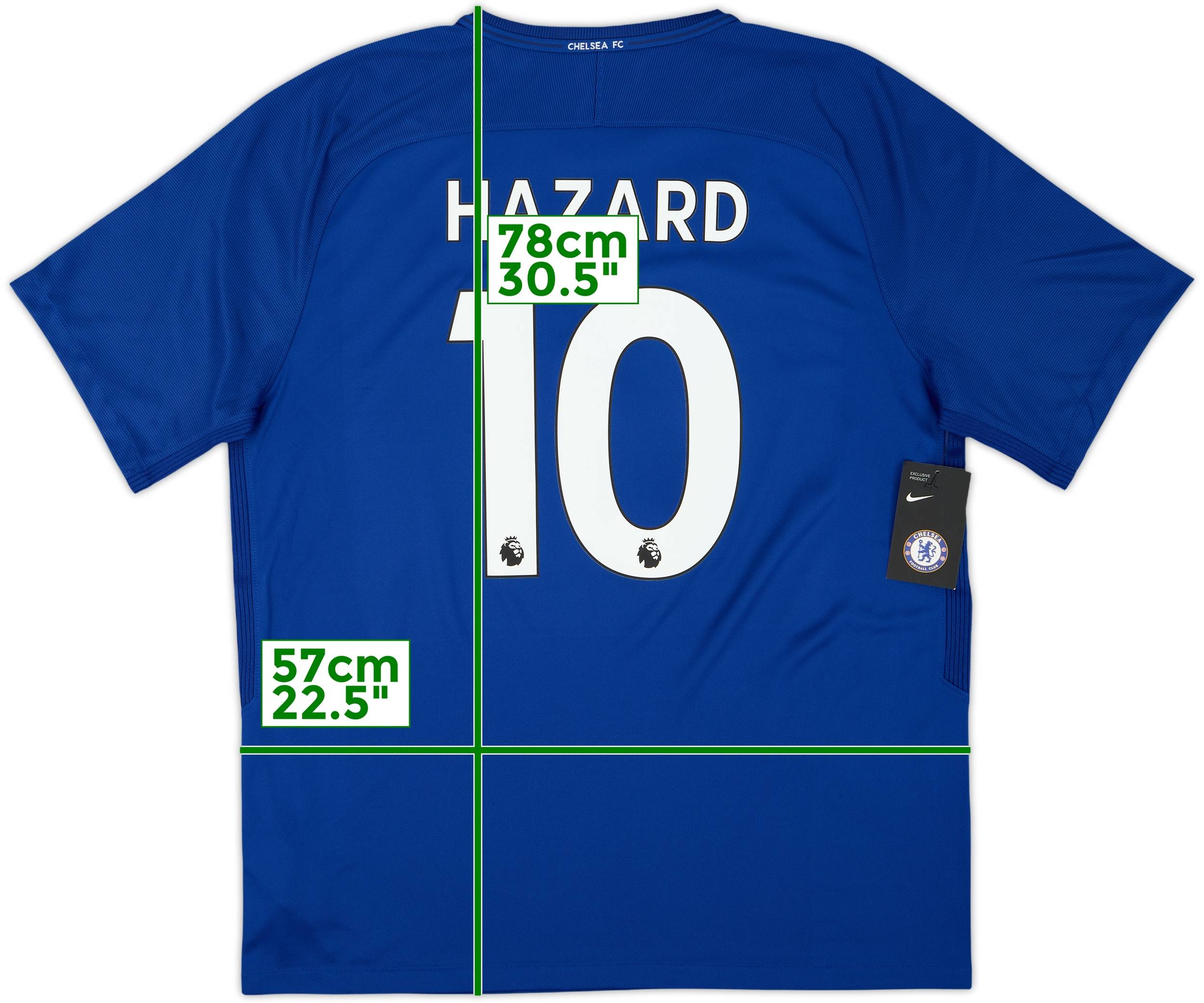 Chelsea HAZARD 10 シャツ 2018-19 Chelsea Authentic Home Shirt Hazard #10 (M)