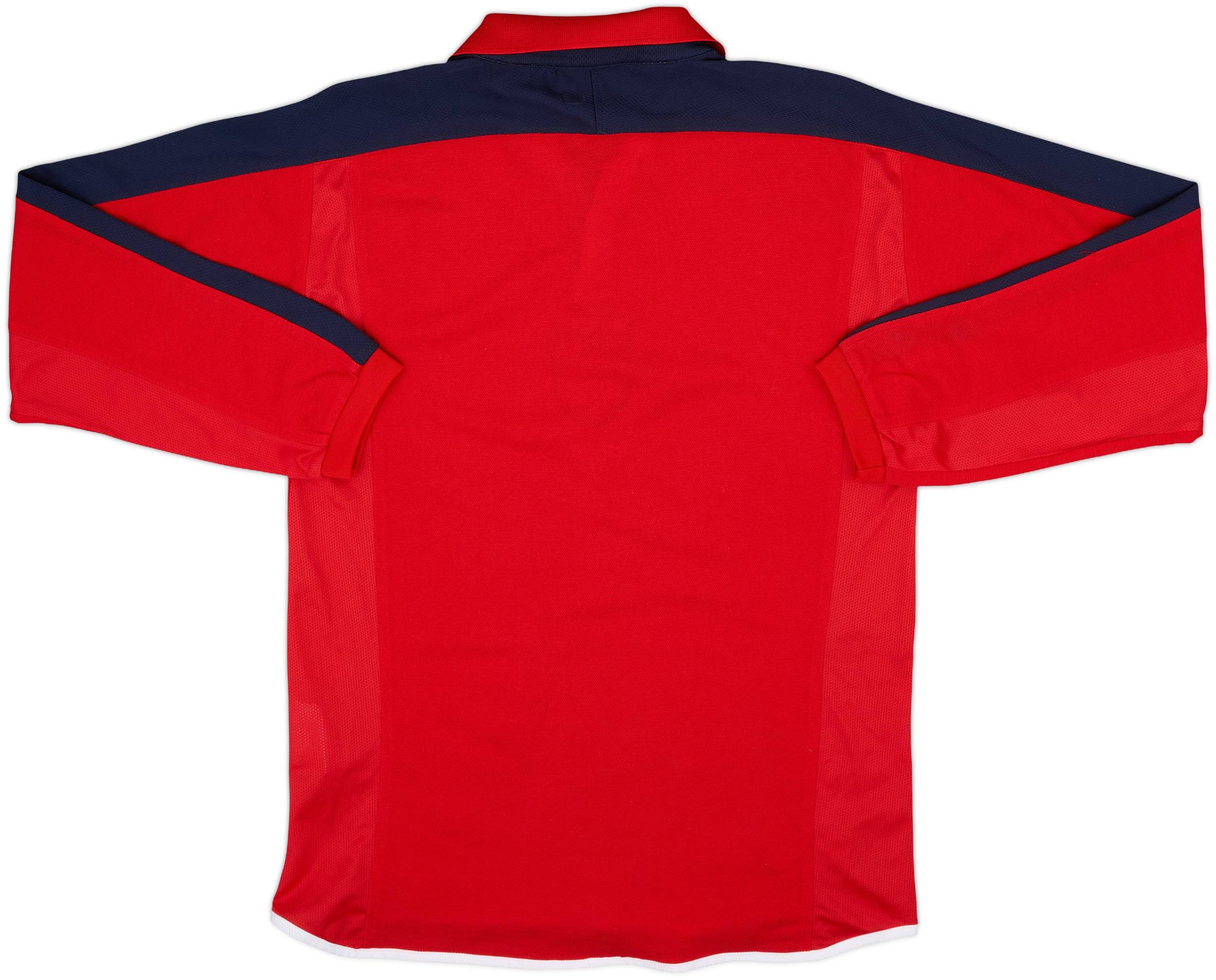 02-04 England UMBRO正規品 2002-04 England Umbro Polo L/S Shirt - 7/10 - (S)
