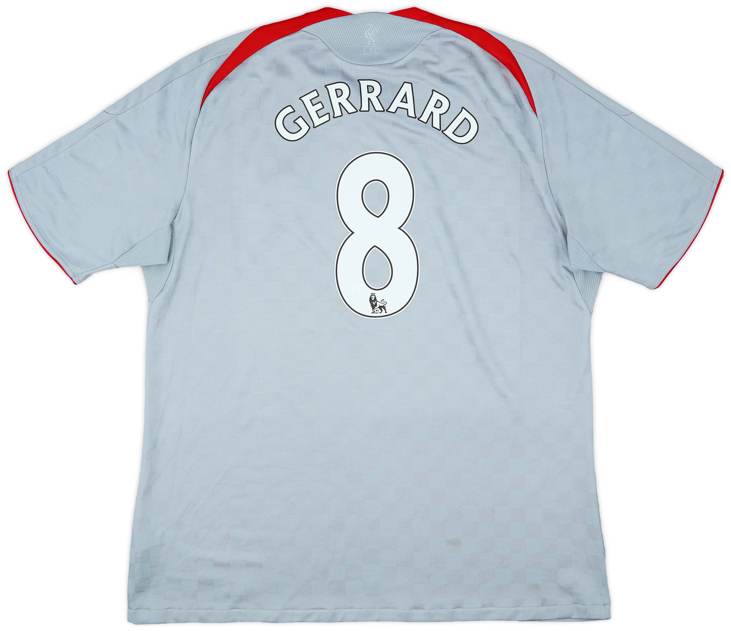 2008-09 Liverpool Away Shirt Gerrard #8 - 7/10 - (XL)
