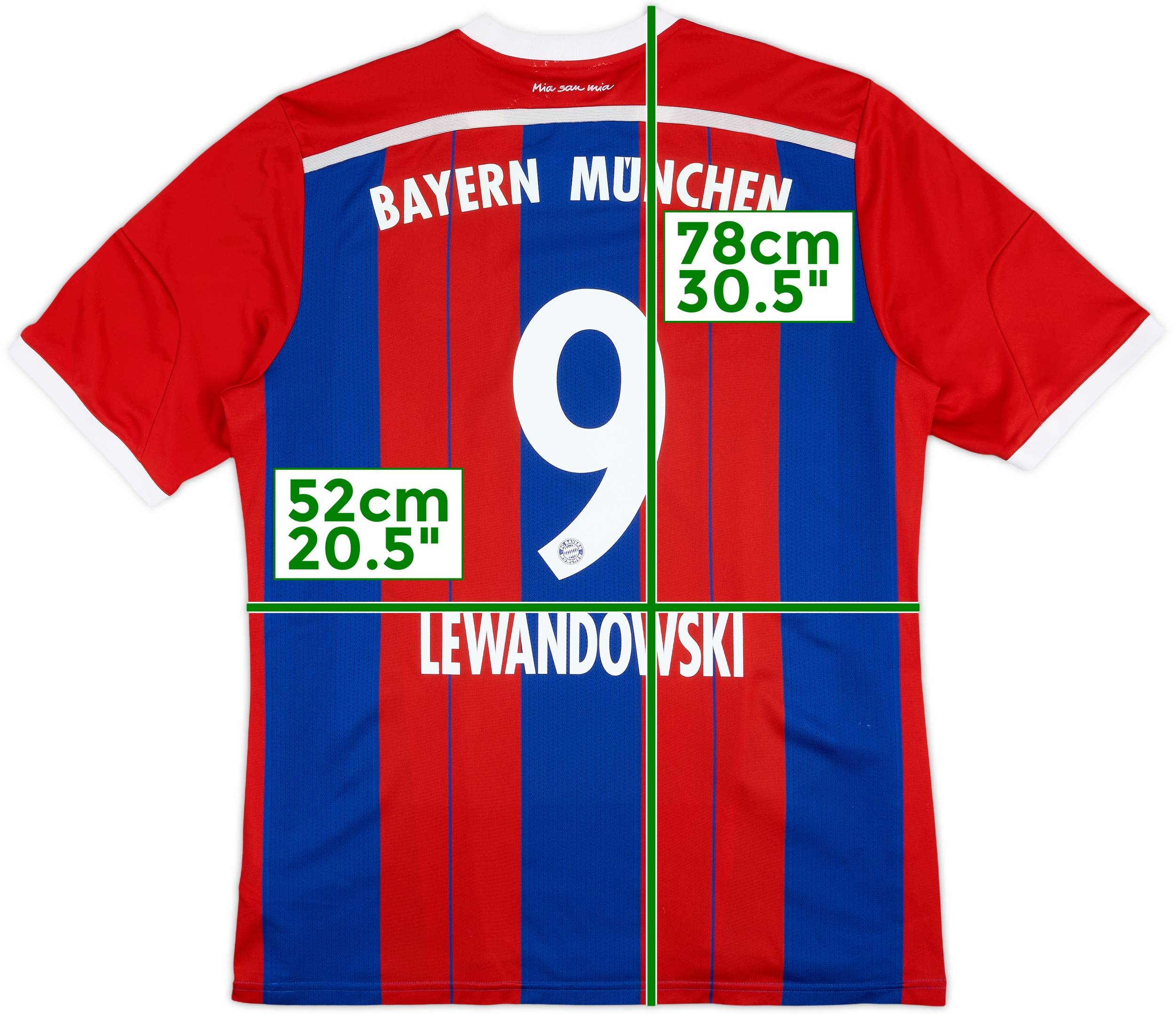 2014-15 Bayern Munich Home Shirt Lewandowski #9 - 7/10 - (XL)