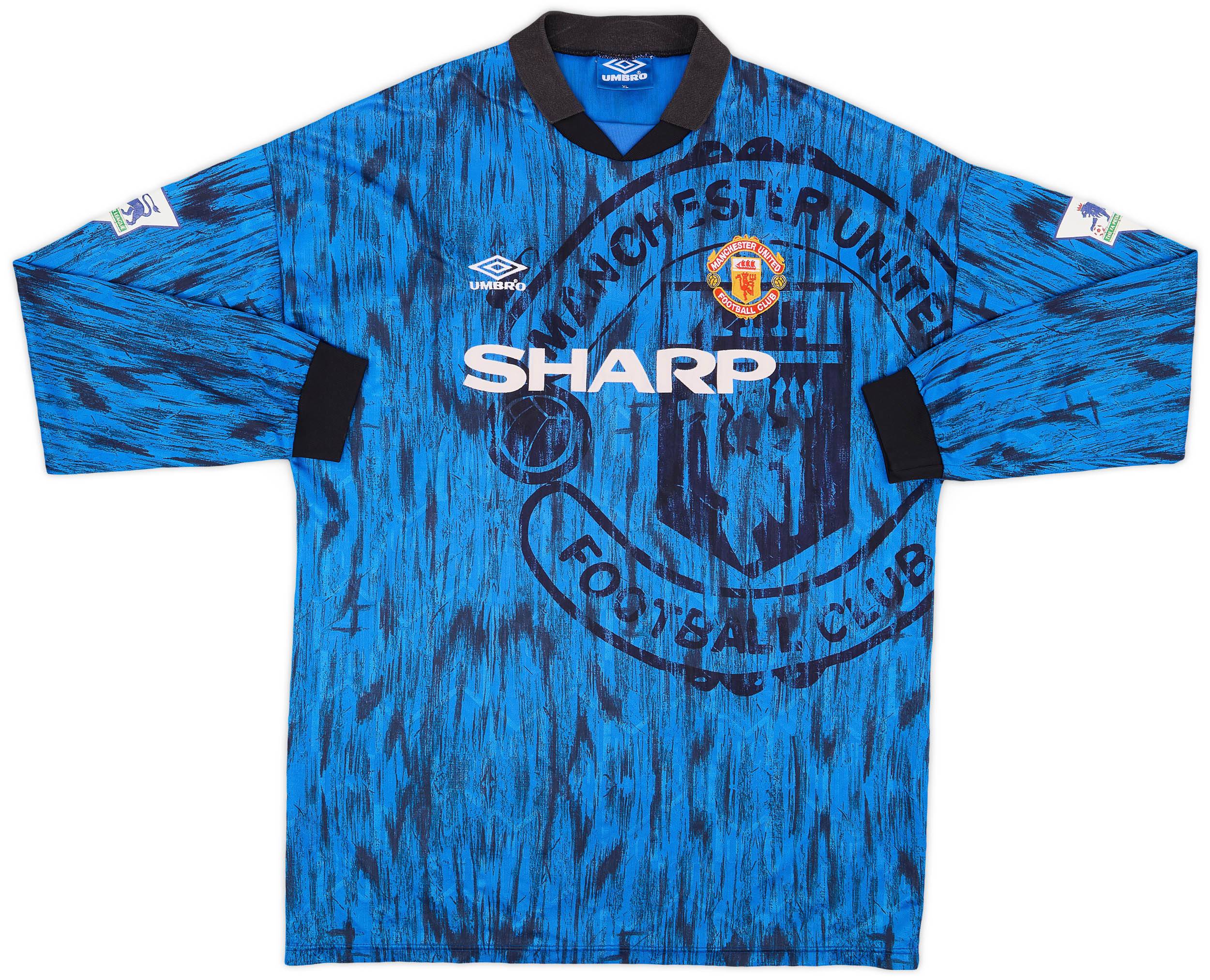 1992-93 Manchester United Match Issue Away L/S Shirt #10