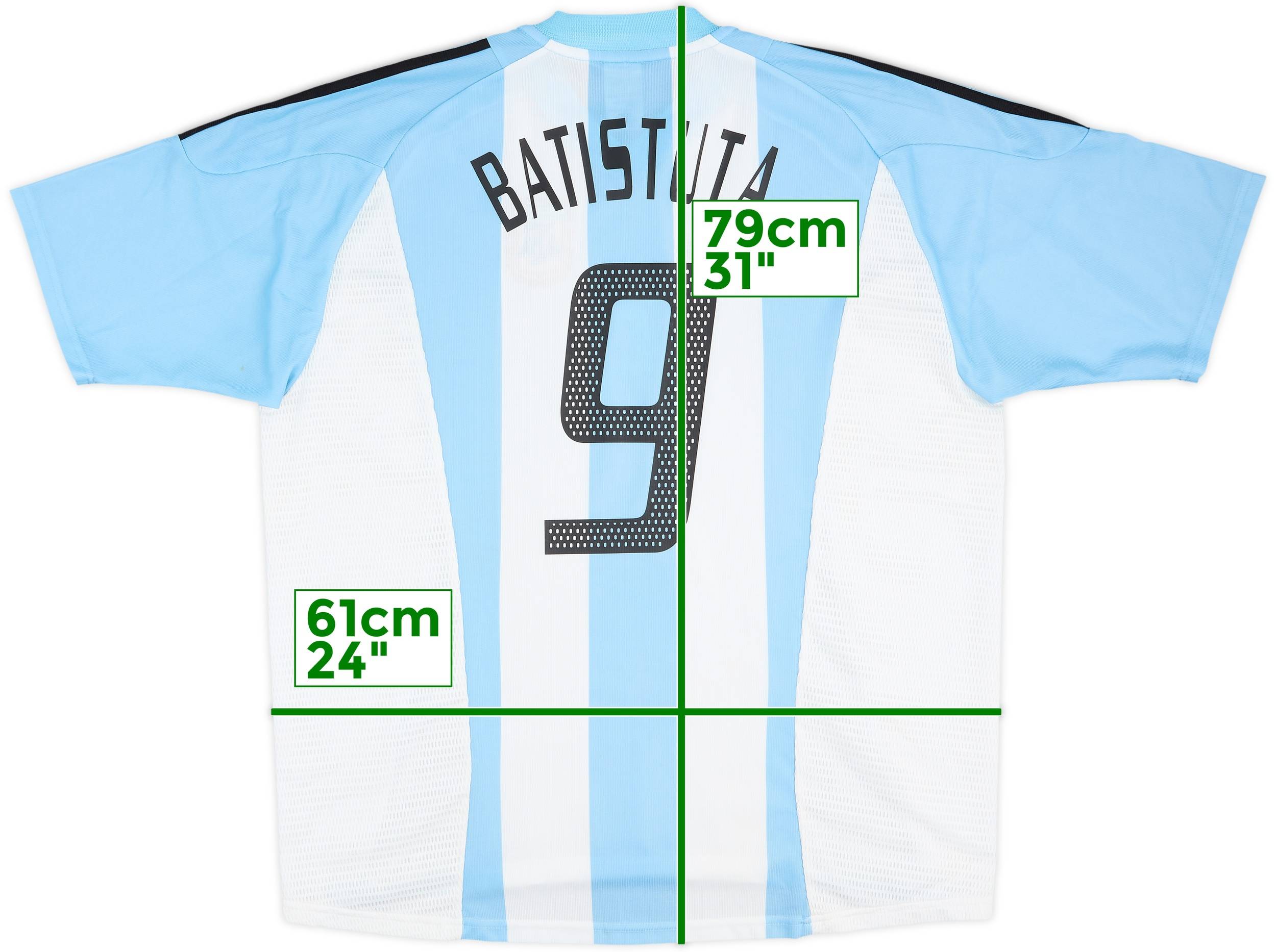 2002-04 Argentina Home Shirt Batistuta #9 - 4/10 - (XL)