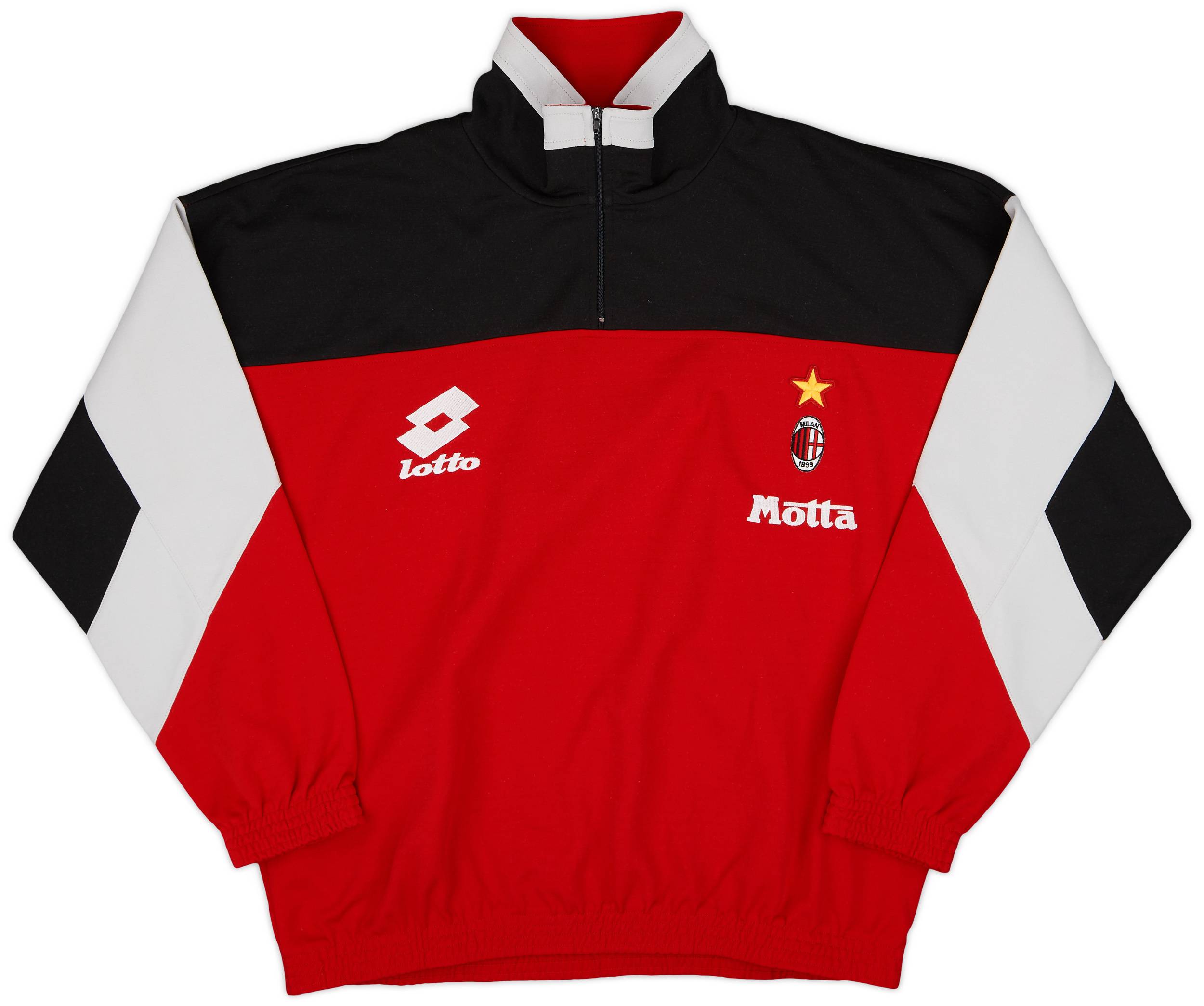 1993-94 AC Milan Lotto 1/4 Zip Sweat Top - 9/10 - (XL)