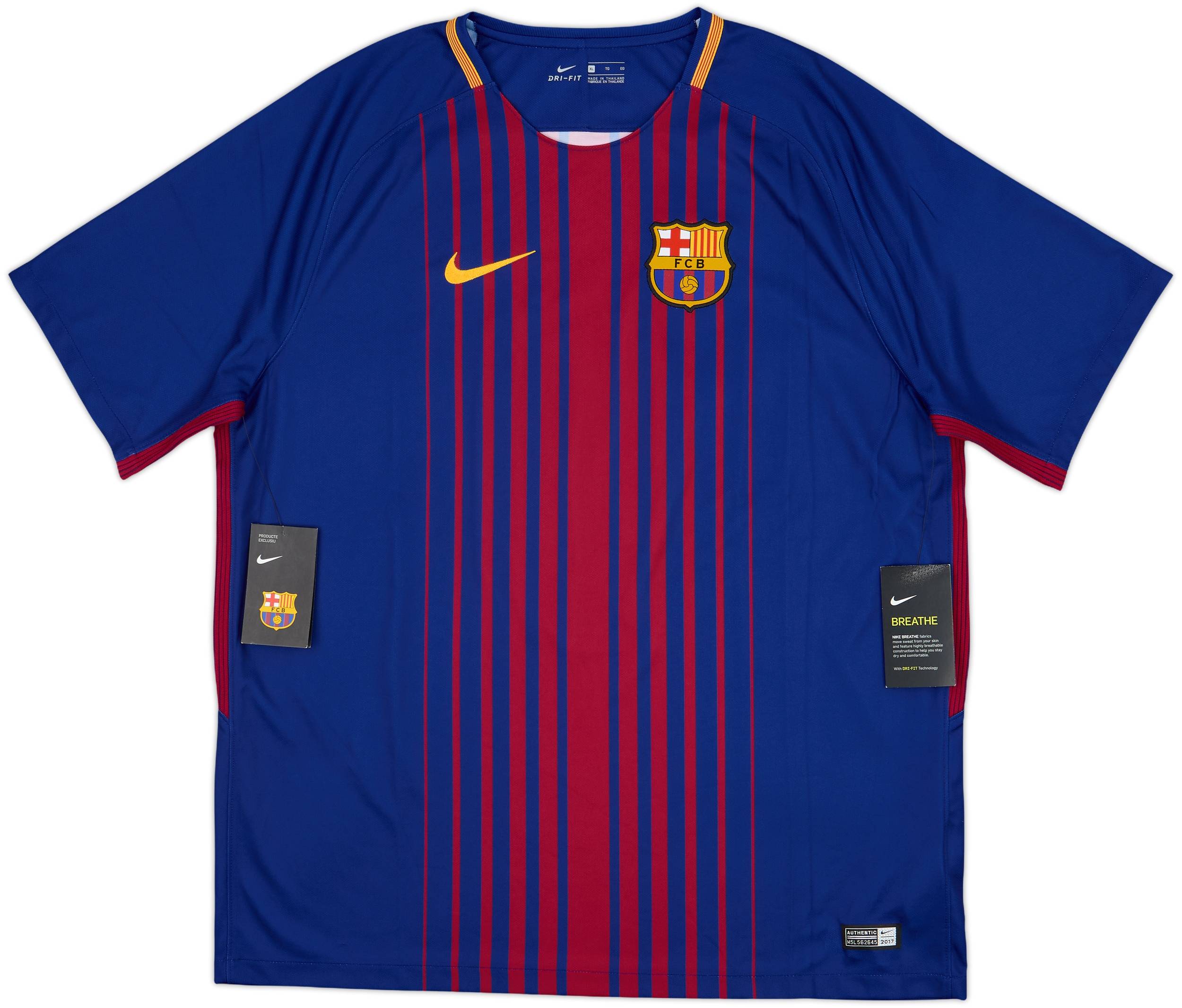 2017-18 Barcelona Home Shirt Suarez #9 (XL)