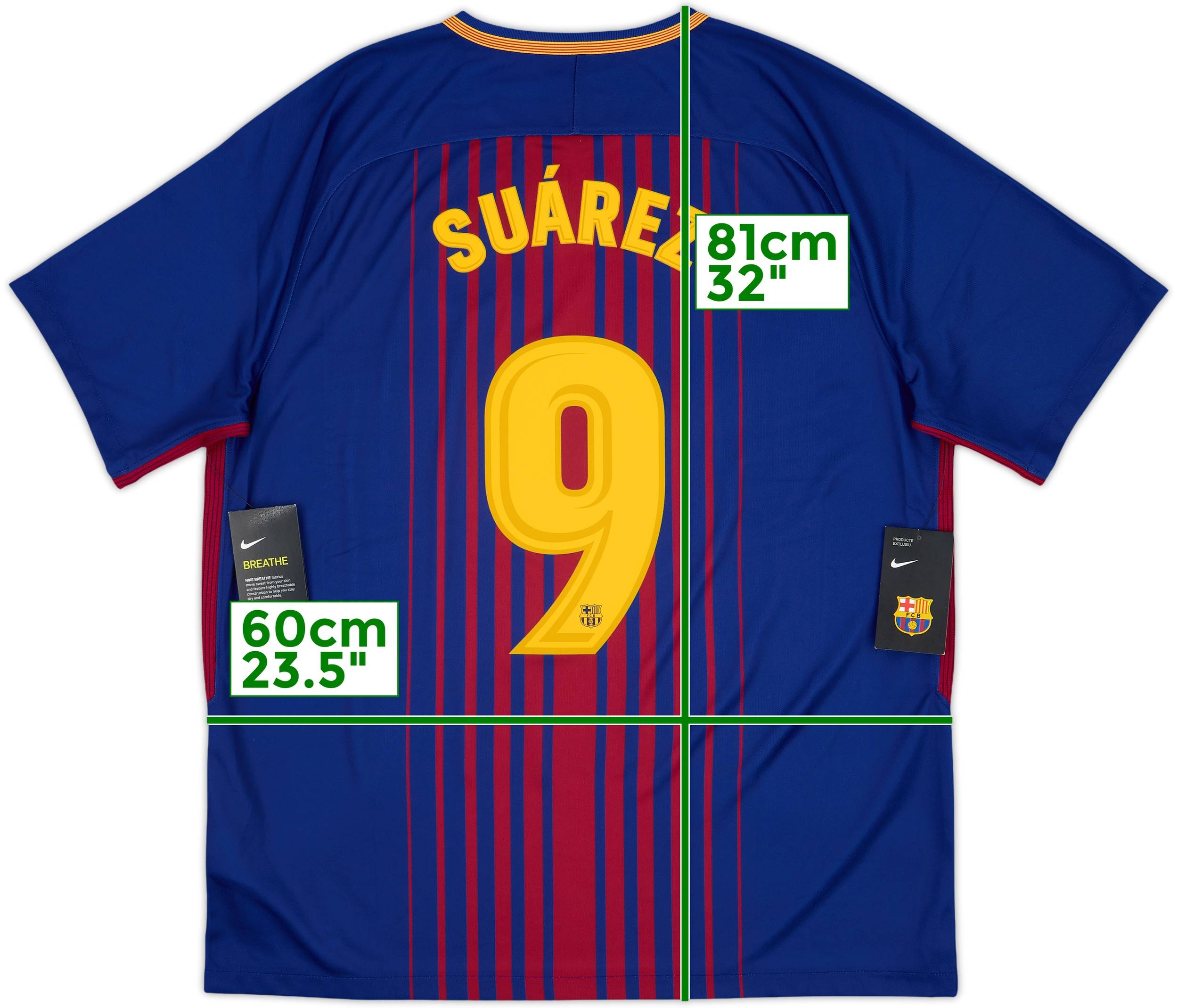 2017-18 Barcelona Home Shirt Suarez #9 (XL)