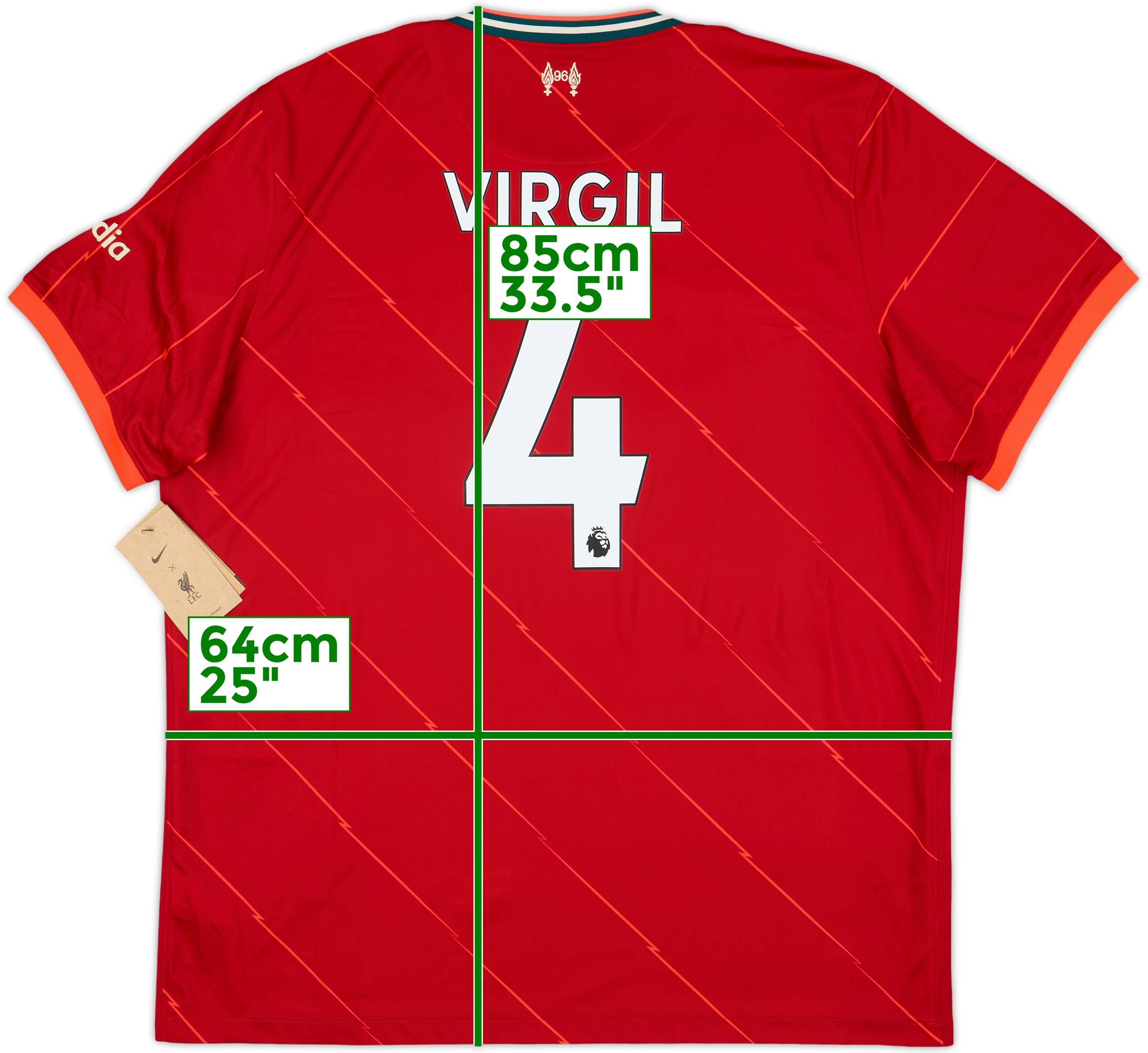 リバプール VIRGIL 4 シャツ 赤 2021-22 Liverpool Home Shirt Virgil #4 (XXL)