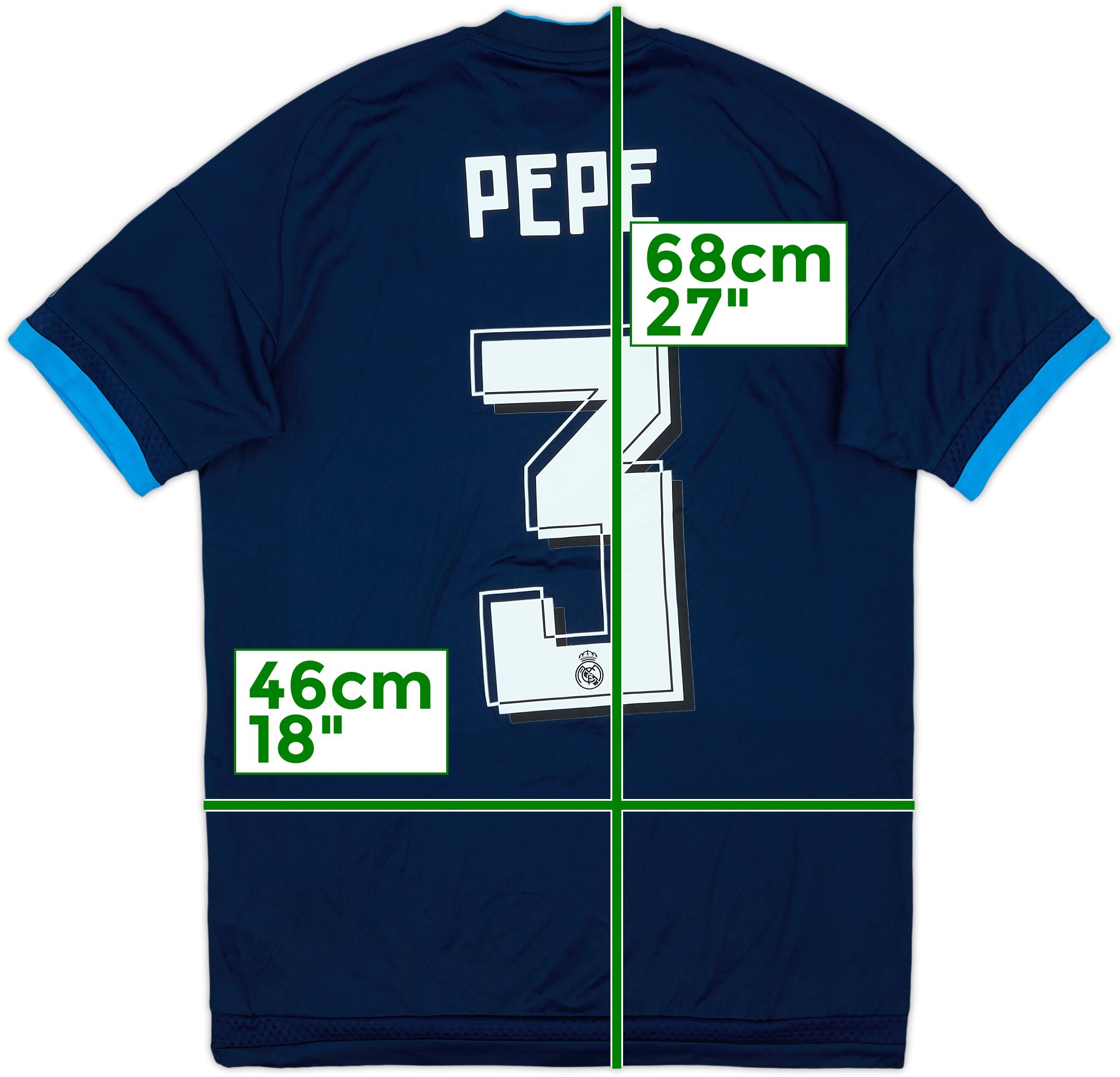 2015-16 Real Madrid Third Shirt Pepe #3 (XS)
