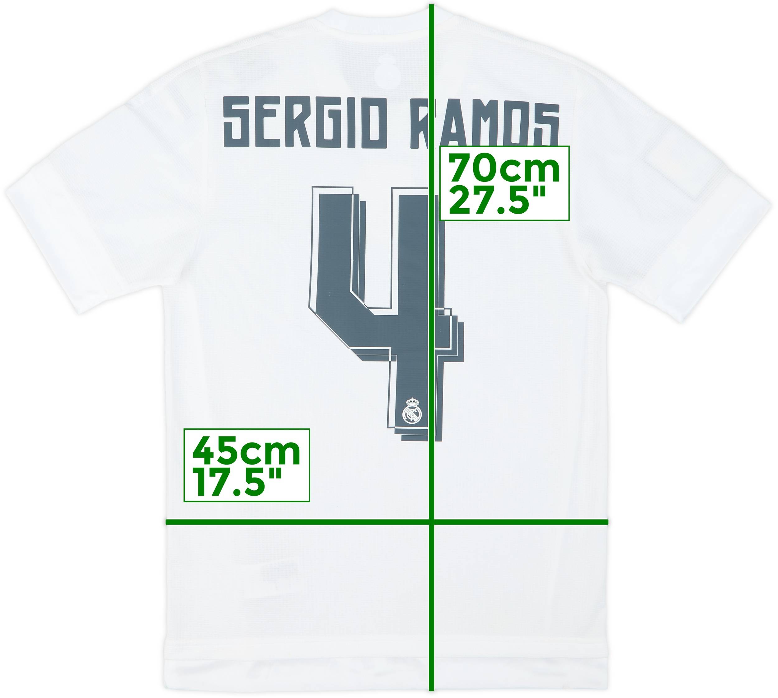 2015-16 Real Madrid Home Shirt Sergio Ramos #4 (XS)