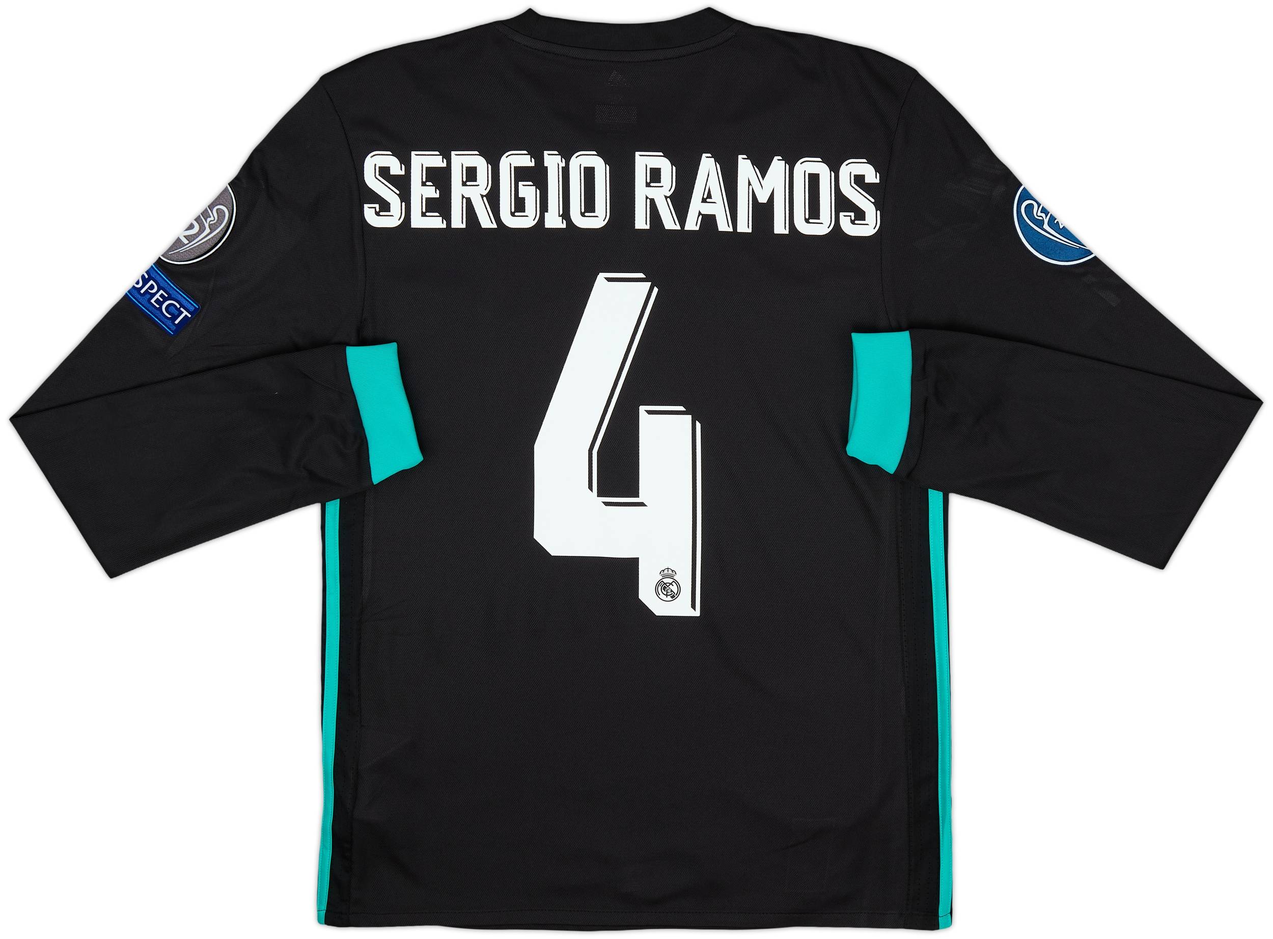 2017-18 Real Madrid Away L/S Shirt Sergio Ramos #4 (XS)