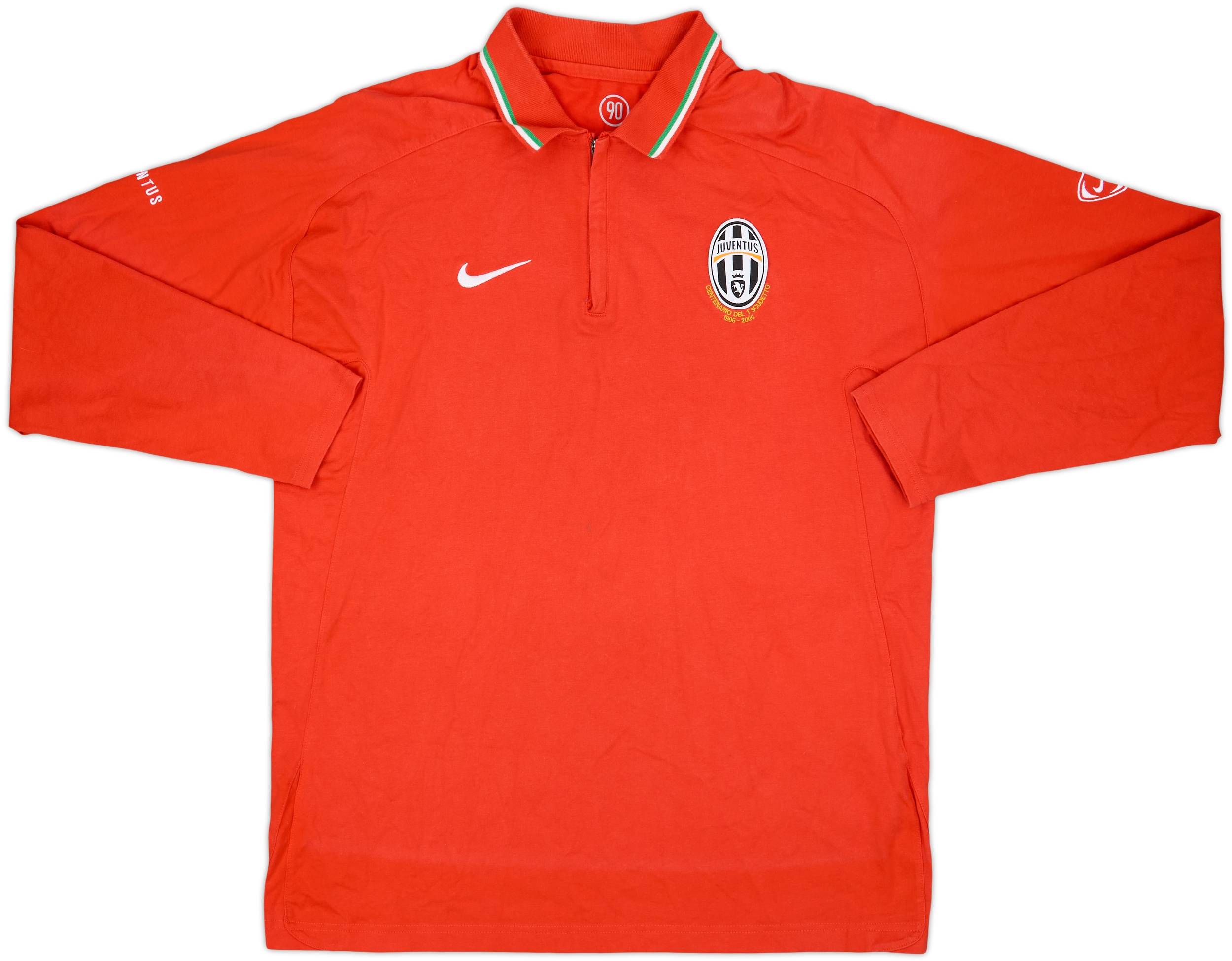 2005-06 Juventus Nike 1/4 Zip Polo L/S Shirt - 9/10 - (L)
