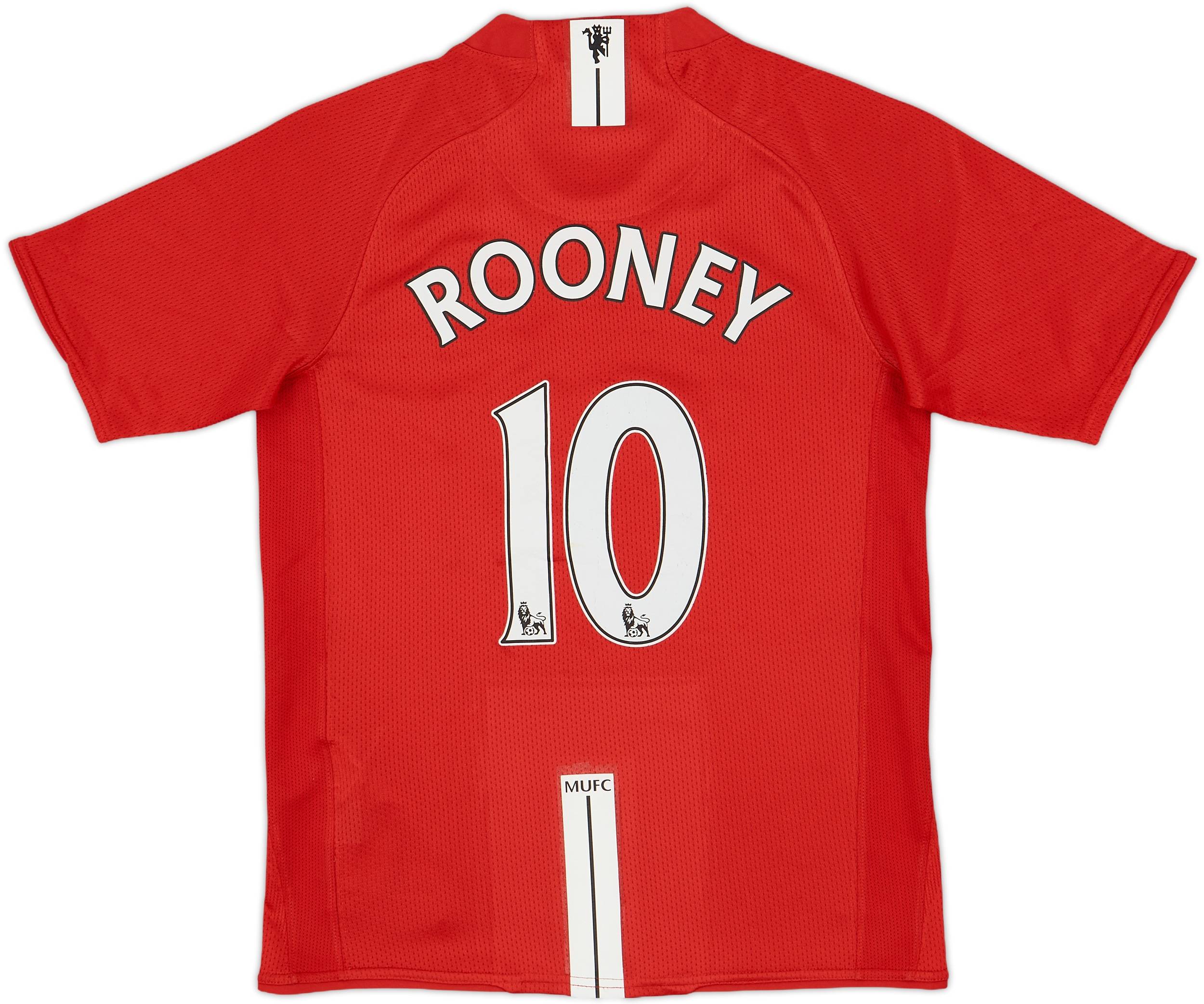 2007-09 Manchester United Home Shirt Rooney #10 - 7/10 - (M.Boys)