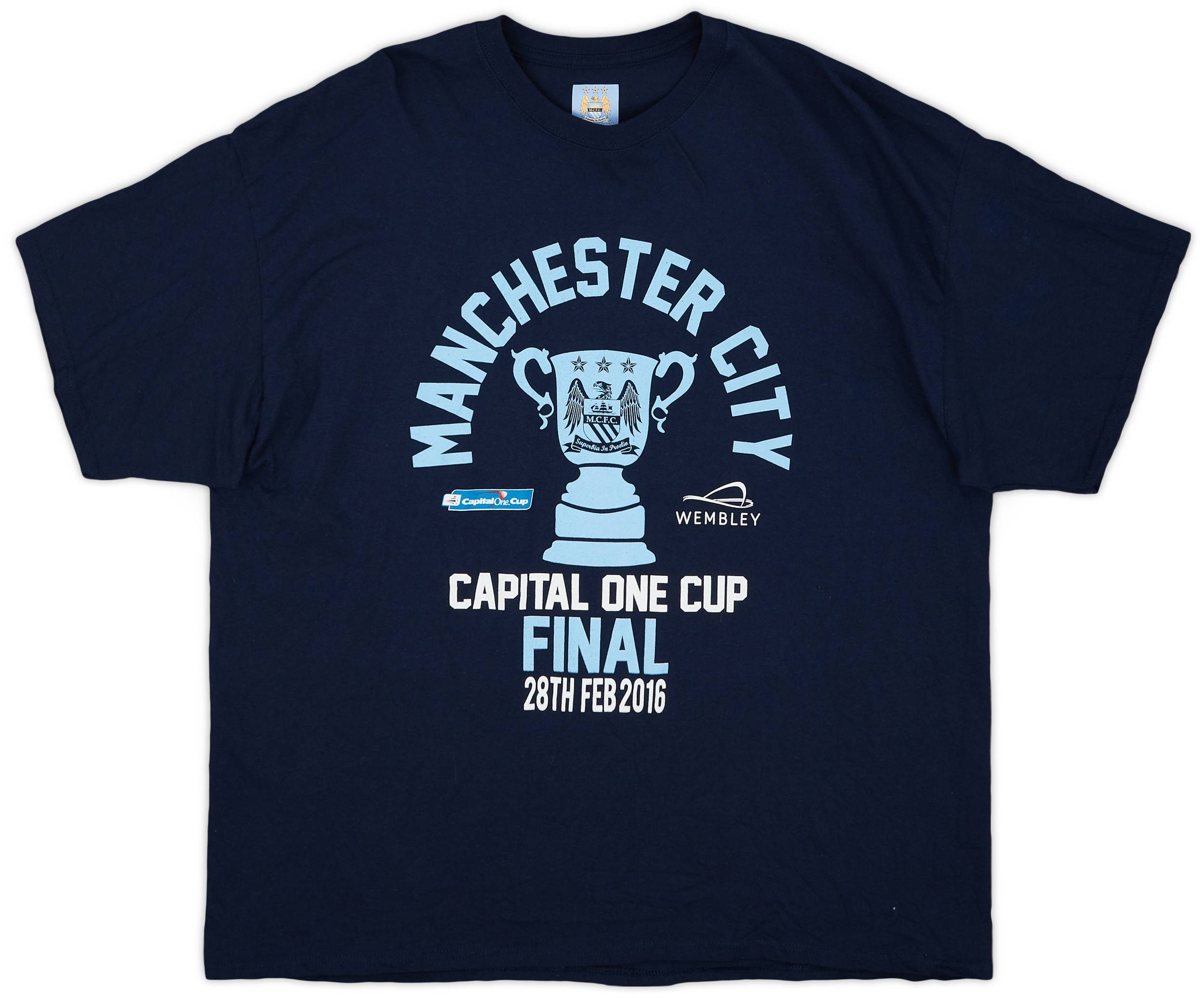 2016-17 Manchester City Capital One Cup Final Graphic Tee - 8/10 - (XXL)