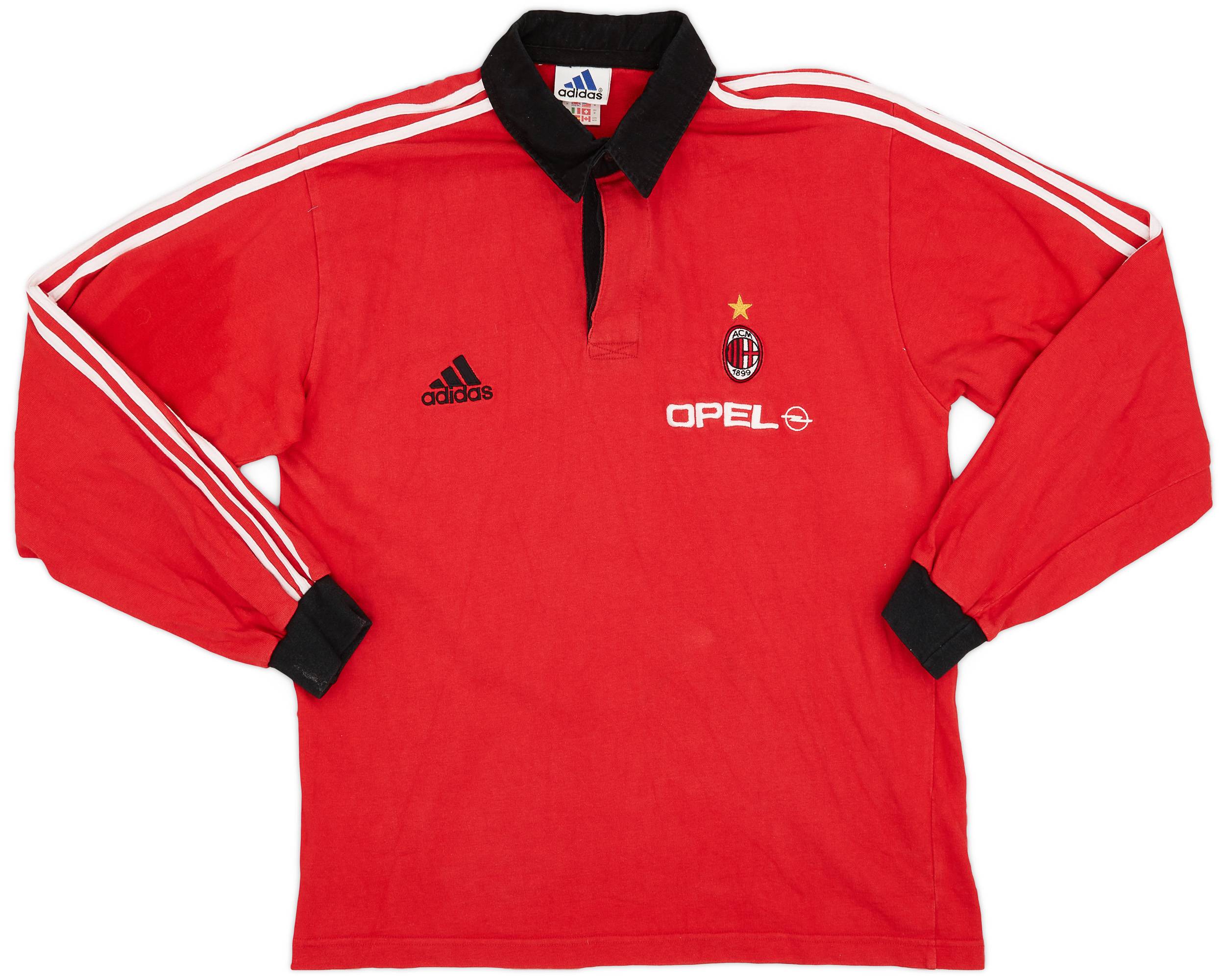 1998 99 AC Milan adidas Polo L S Shirt 8 10 M