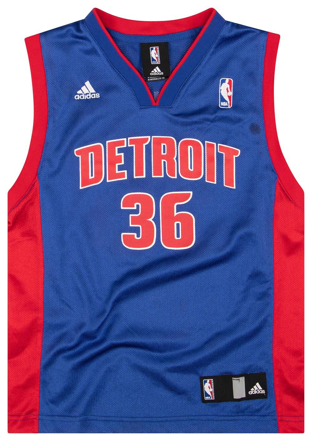 2006 08 Detroit Pistons Wallace 36 adidas Jersey Away Y