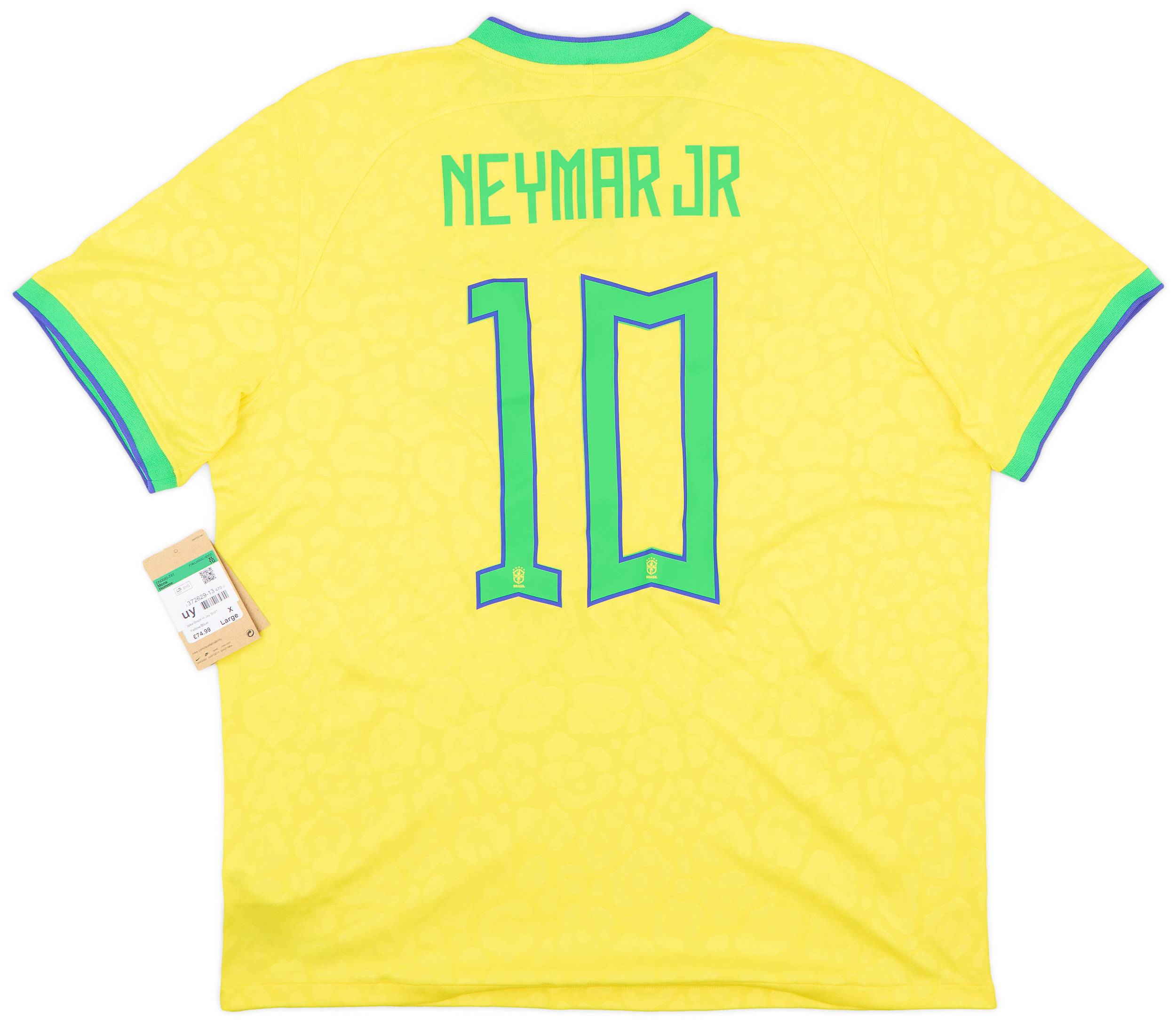 【セール】 Shirt Home Brazil 2022-23 Neymar (XL) #10 Jr ウェア