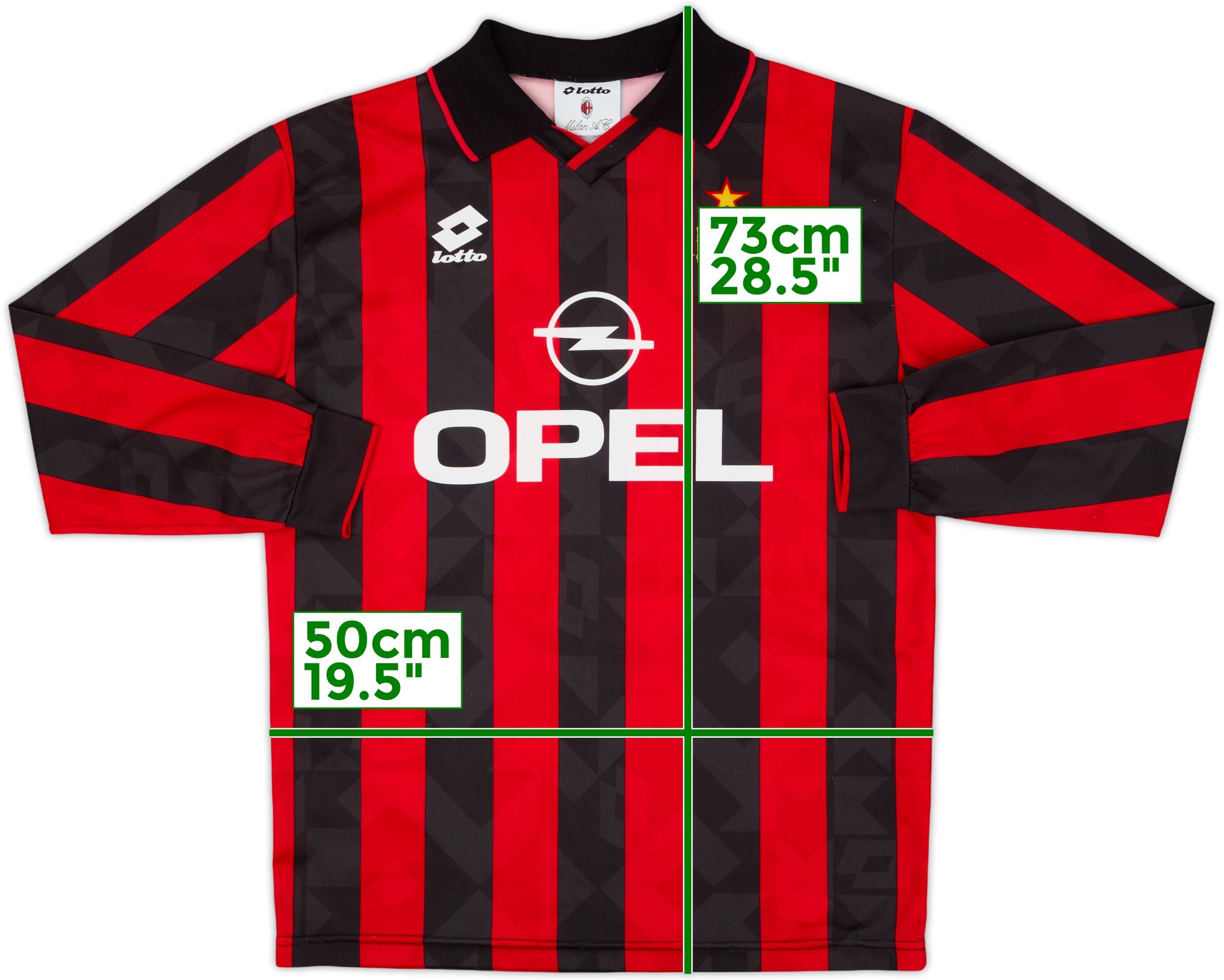 1994-95 AC Milan Home L/S Shirt - 5/10 - (L)