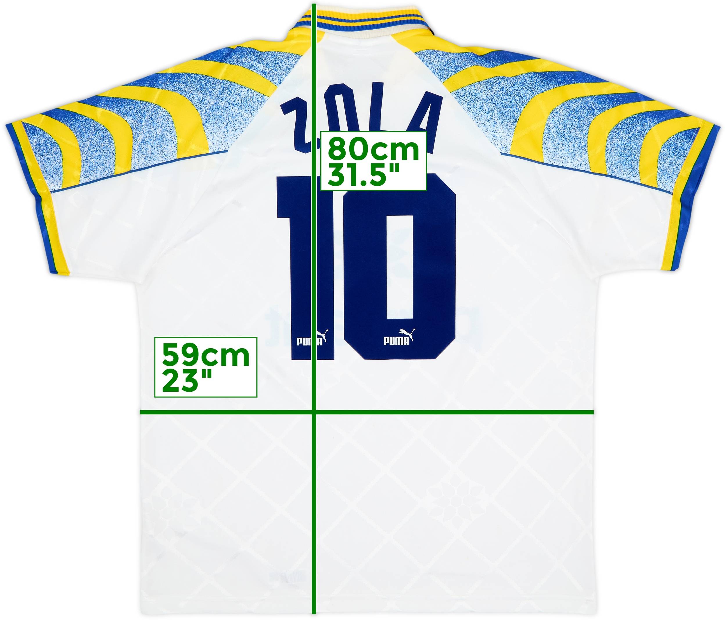 1995-97 Parma Home Shirt Zola #10 - 8/10 - (L)