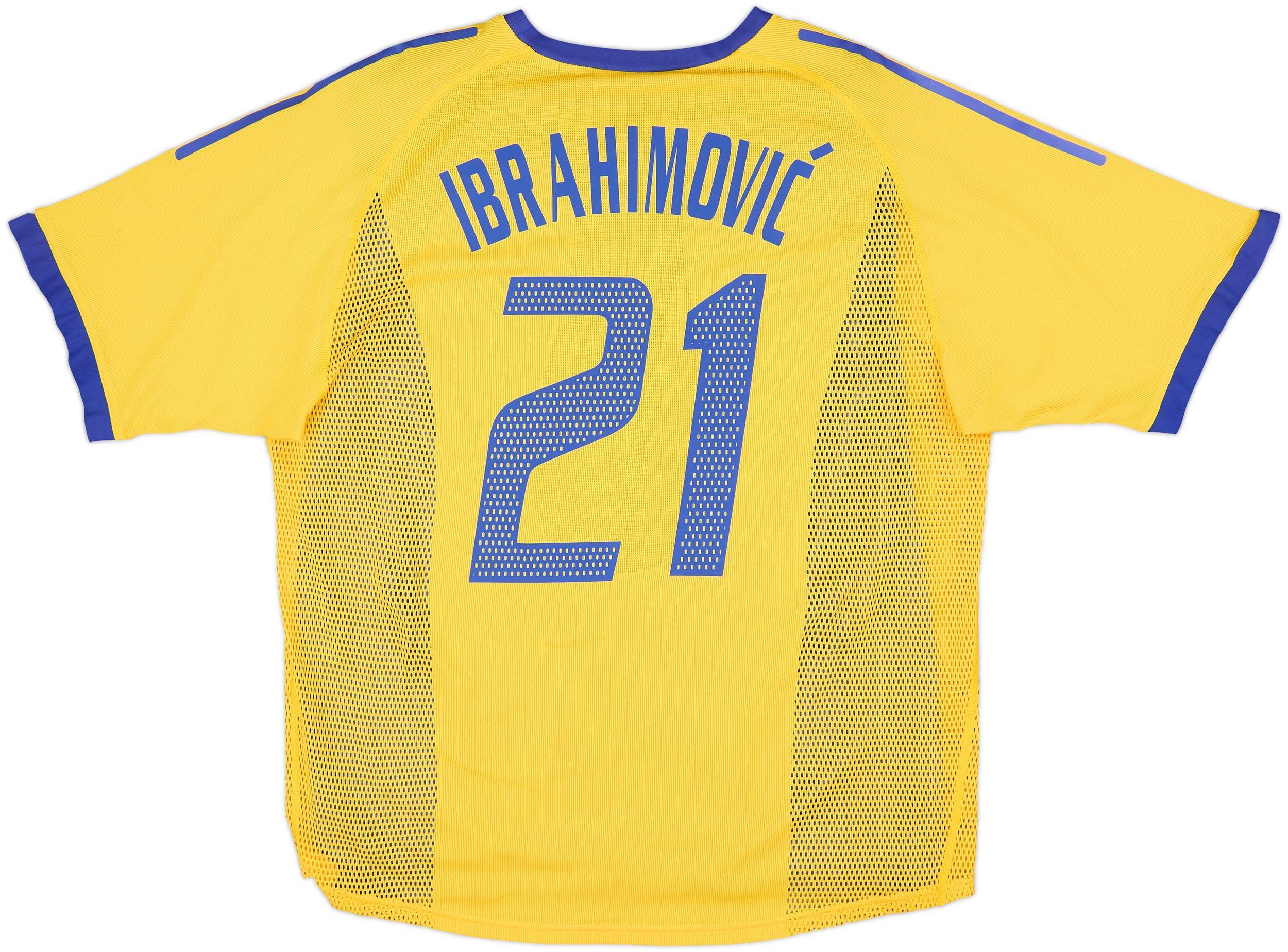2002-03 Sweden Player Issue Home Shirt Ibrahimovic #21 - 7/10 - (L)