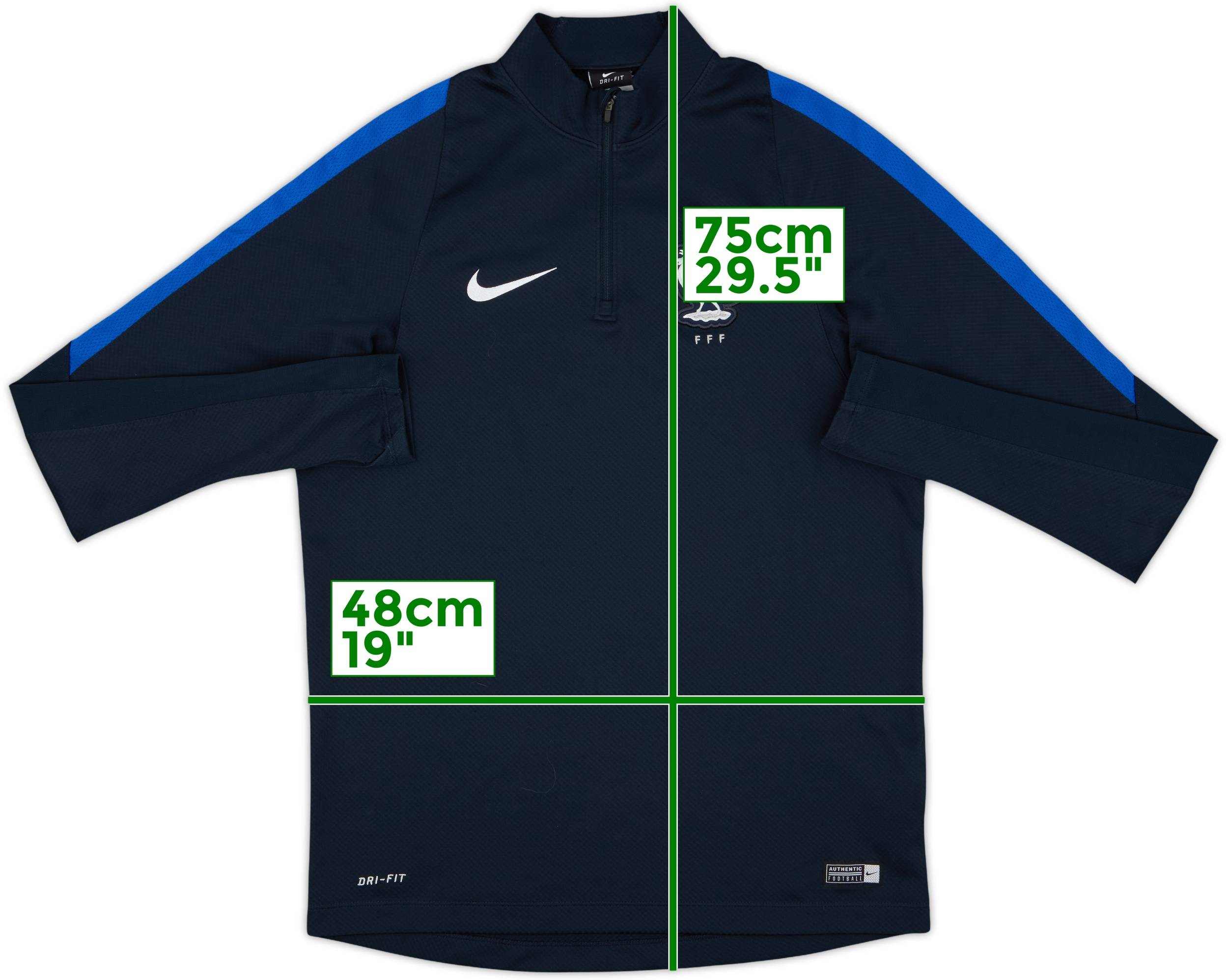 2016-17 France Nike 1/4 Zip Drill Top - 7/10 - (M)