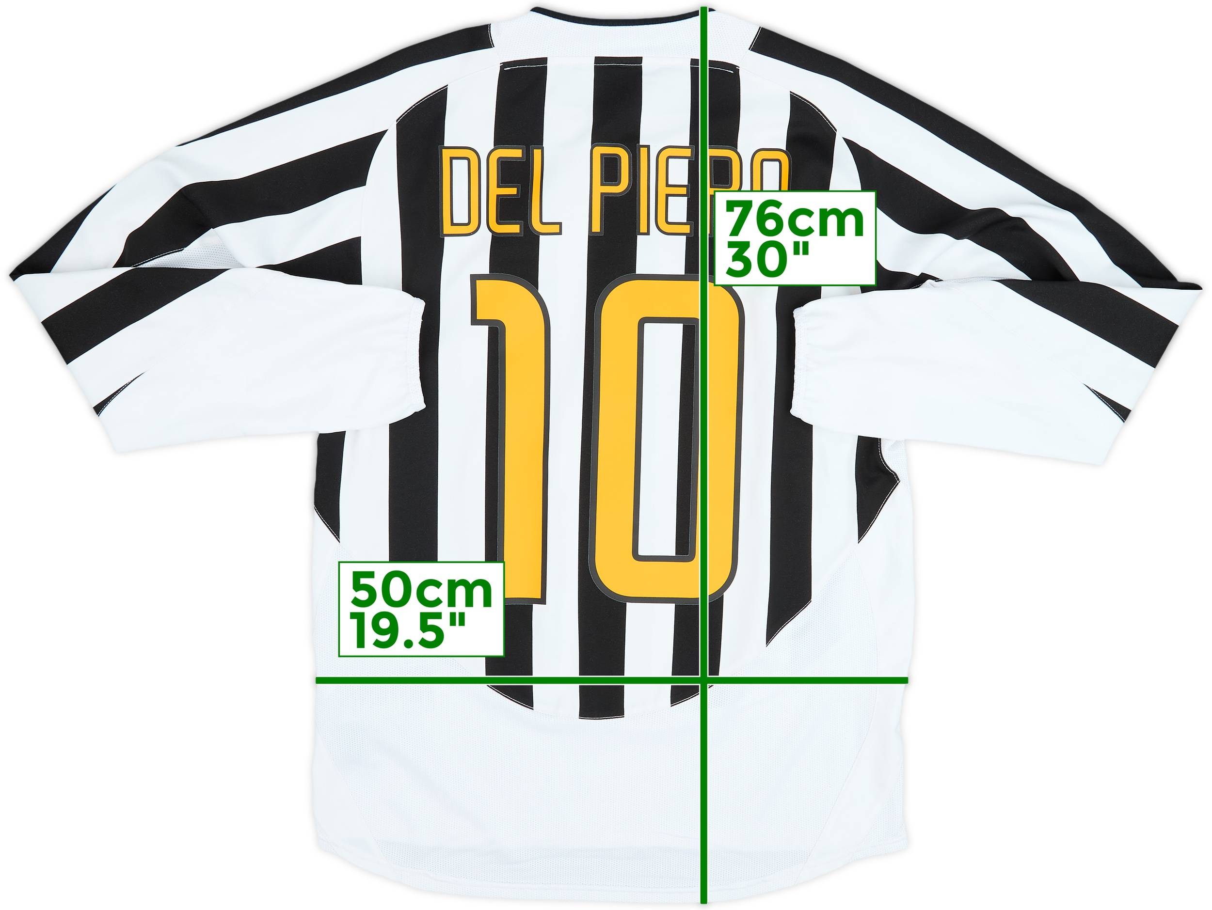 2003-04 Juventus Home L/S Shirt Del Piero #10 - 8/10 - (M)