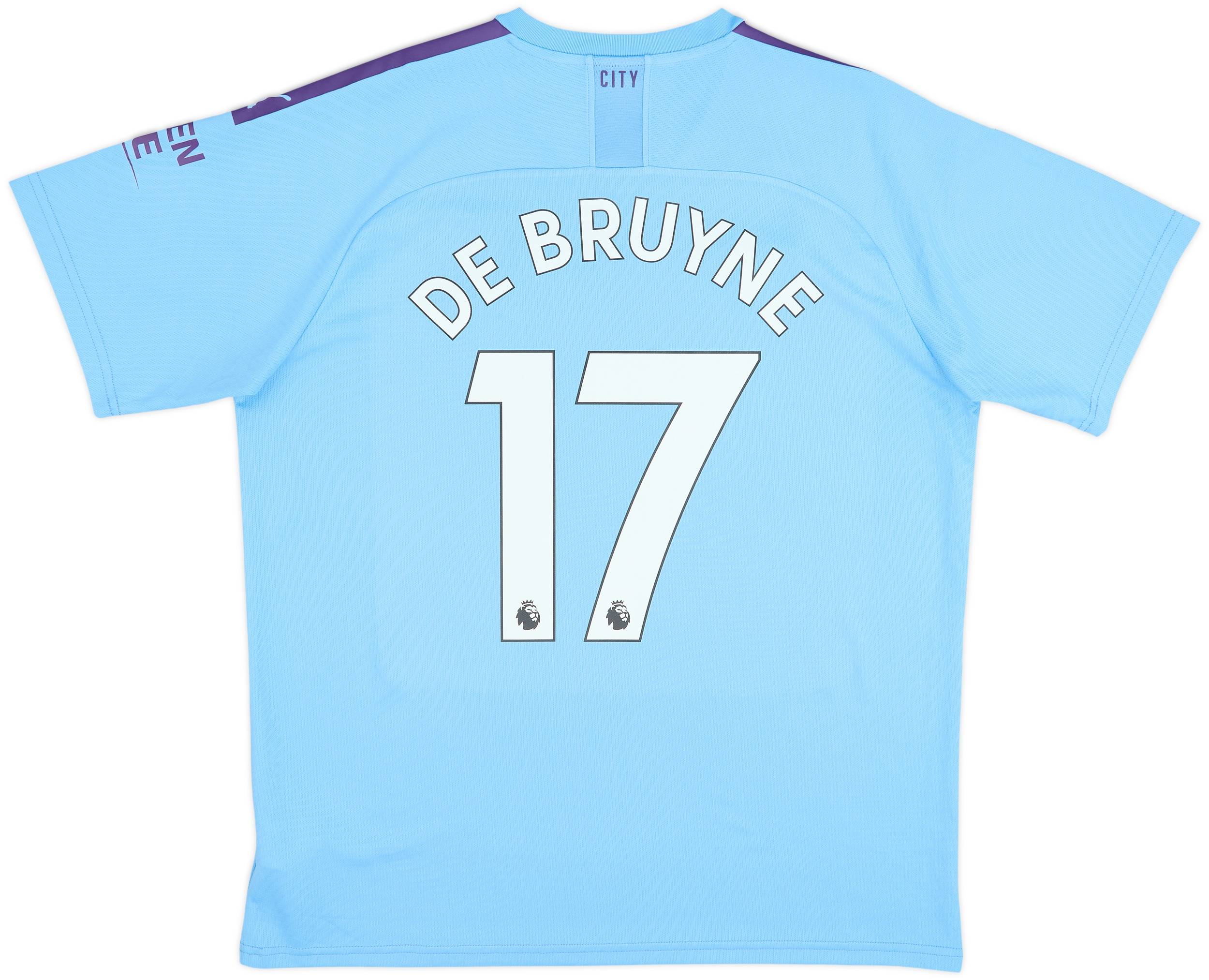 2019-20 Manchester City Home Shirt De Bruyne #17 - 9/10 - (XL)