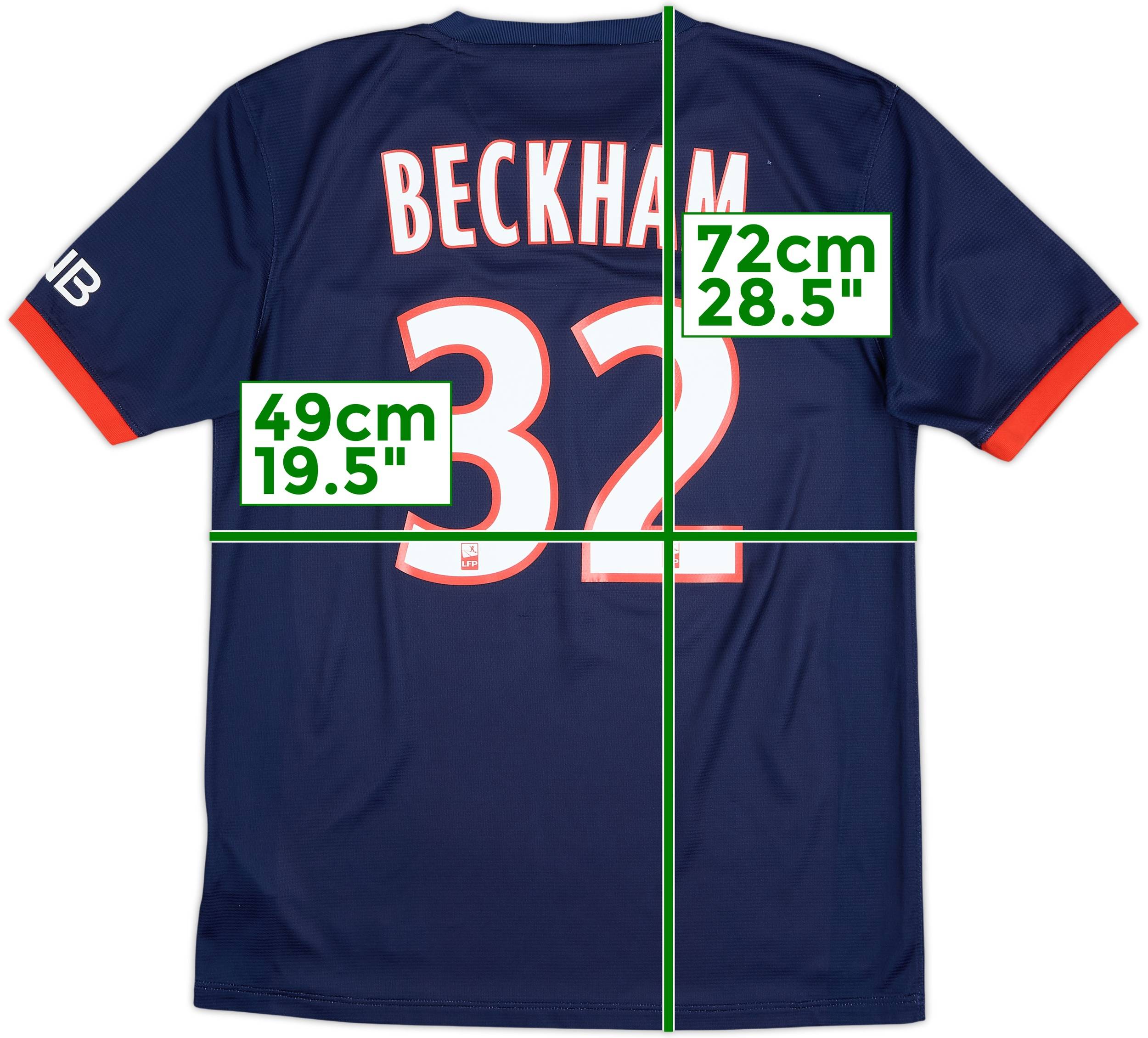 2013-14 Paris Saint-Germain Home Shirt Beckham #32 - 7/10 - (M)