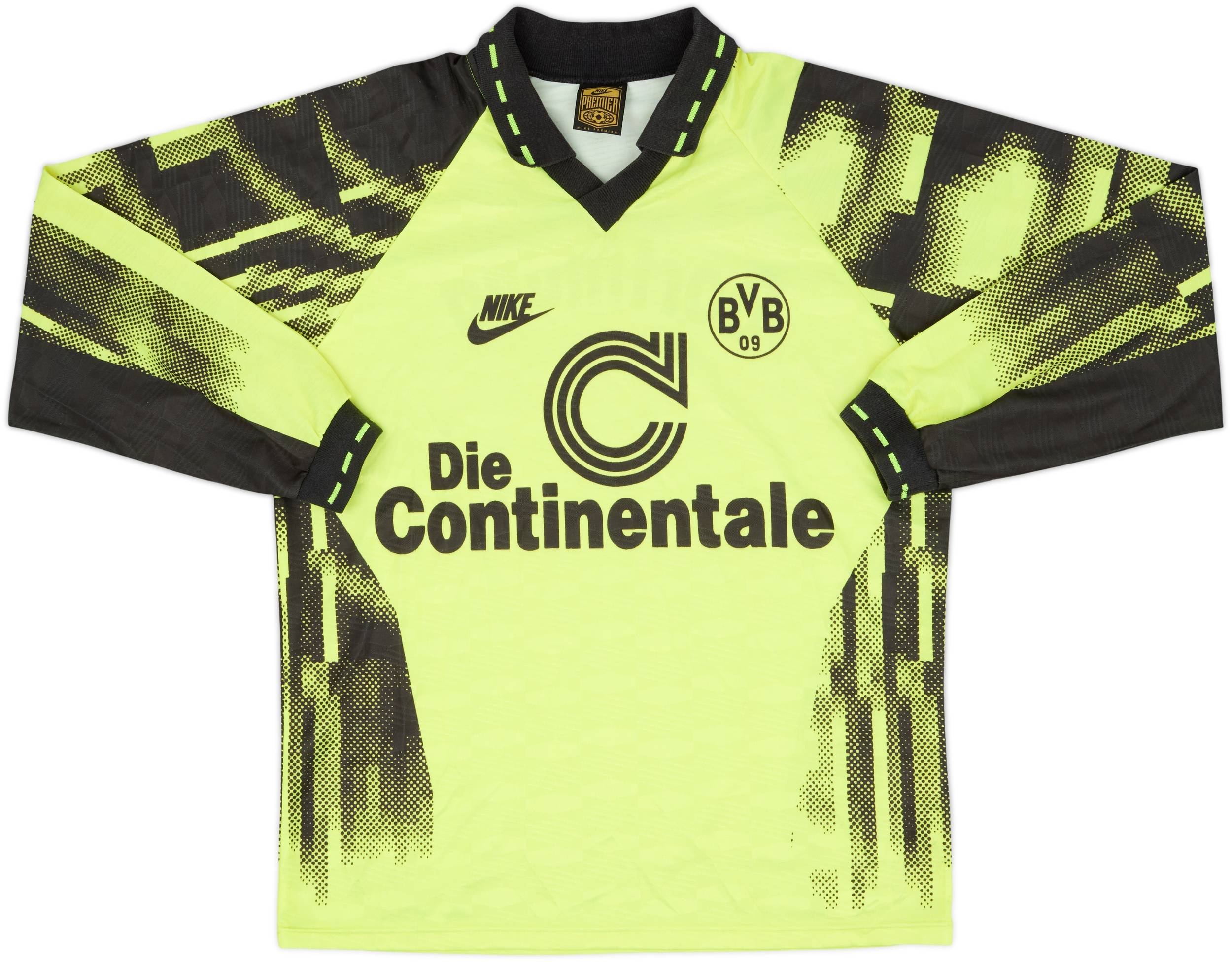 1992-93 Borussia Dortmund Home L/S Shirt - 9/10 - (M)