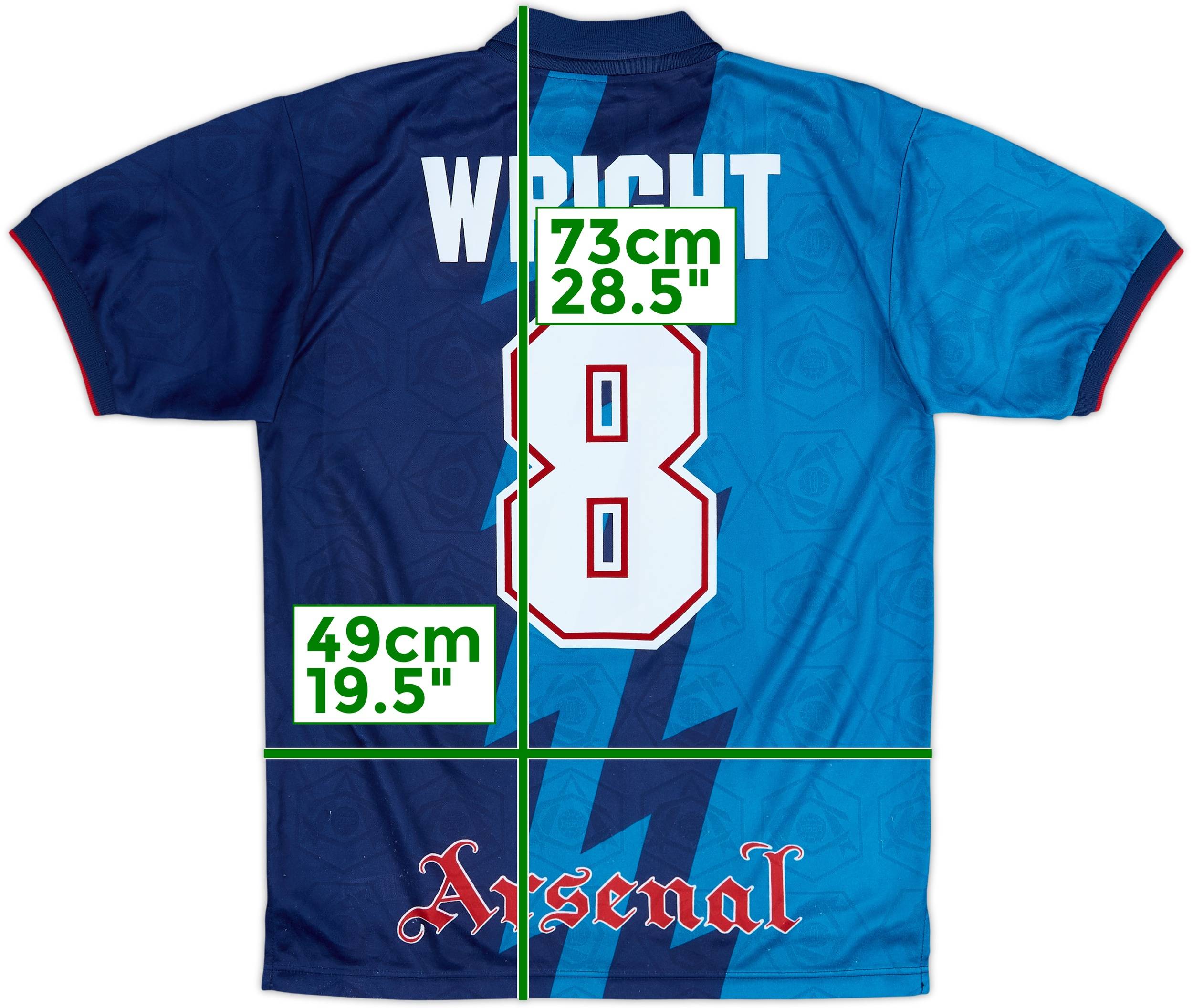 1995-96 Arsenal Away Shirt Wright #8 - 9/10 - (XL.Boys)