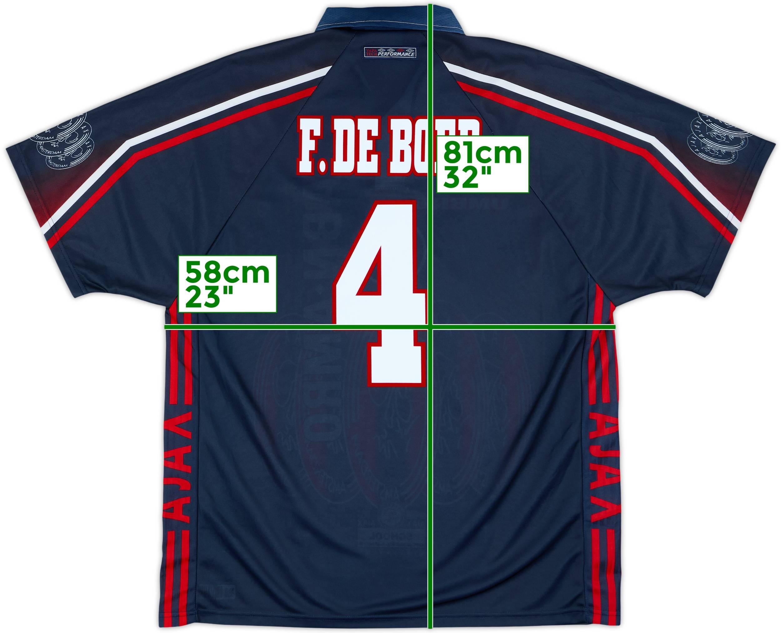 1997-98 Ajax Away Shirt F.De Boer #4 - 10/10 - (XL)