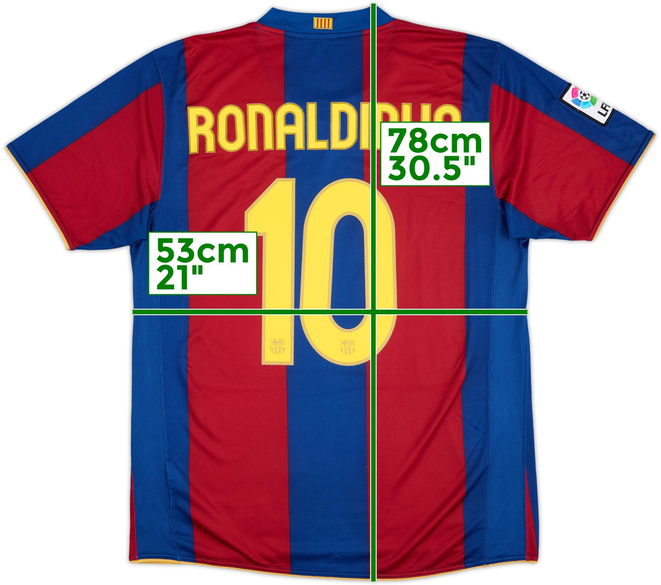 2007-08 Barcelona Home Shirt Ronaldinho #10 - 6/10 - (L)