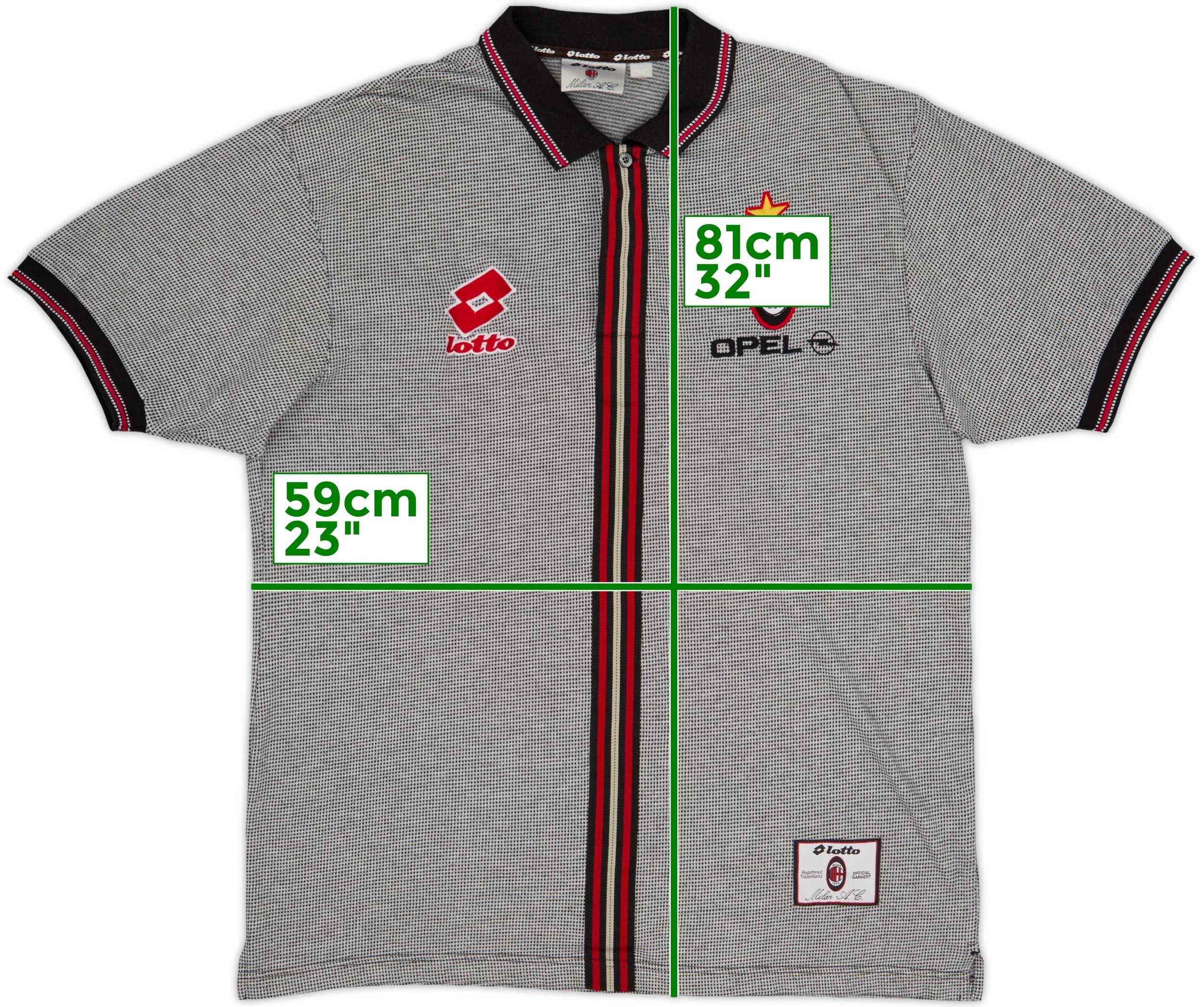 1997-98 AC Milan Lotto Polo Shirt - 9/10 - (XXL)