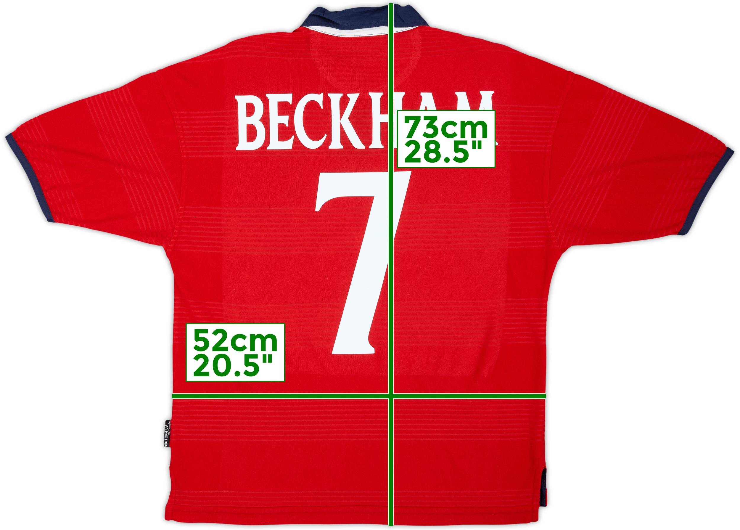 1999-01 England Away Shirt Beckham #7 - 10/10 - (Y)