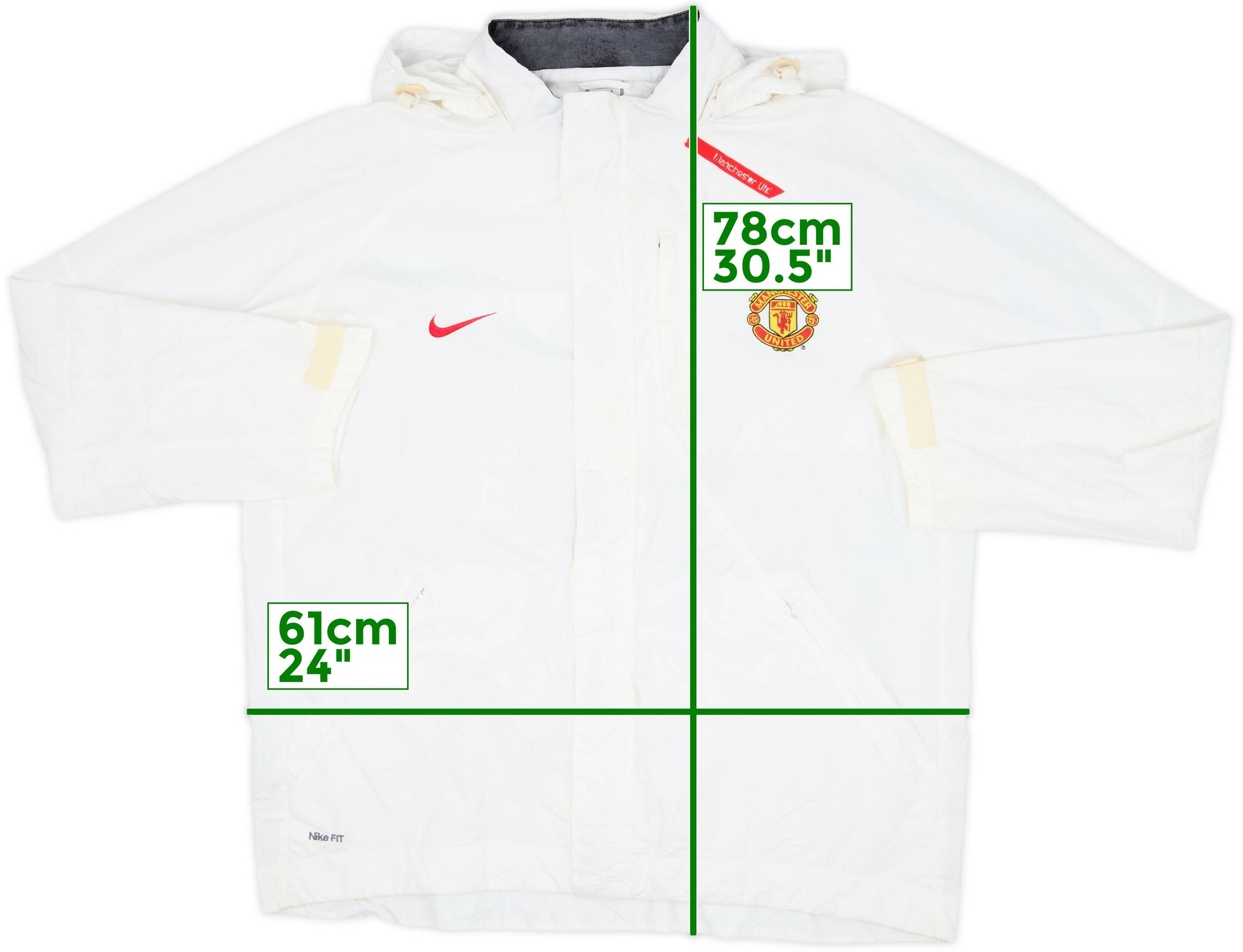 2007-08 Manchester United Nike Hooded Rain Jacket - 7/10 - (L)