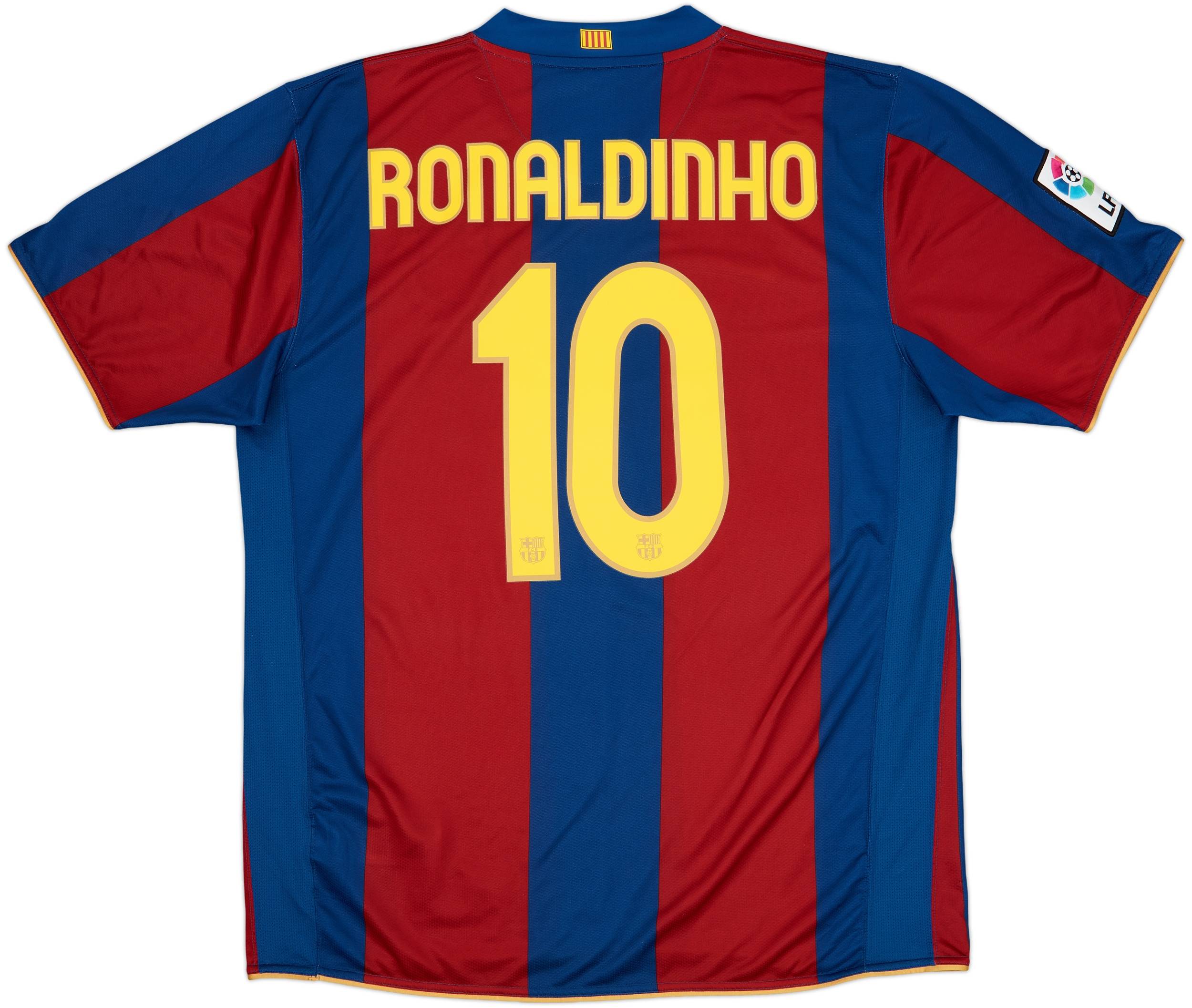 2007-08 Barcelona Home Shirt Ronaldinho #10 - 10/10 - (XL)