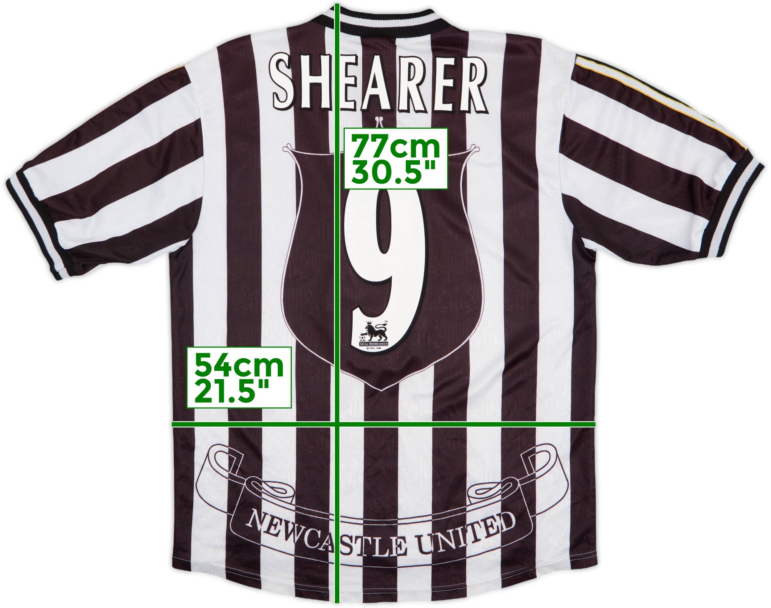 1997-99 Newcastle Home Shirt Shearer #9 - 7/10 - (L)