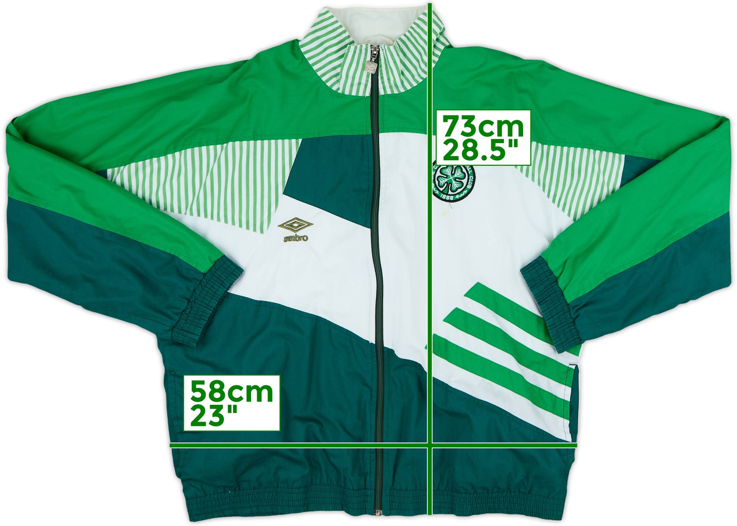 1991-92 Celtic Umbro Track Jacket - 8/10 - (M)