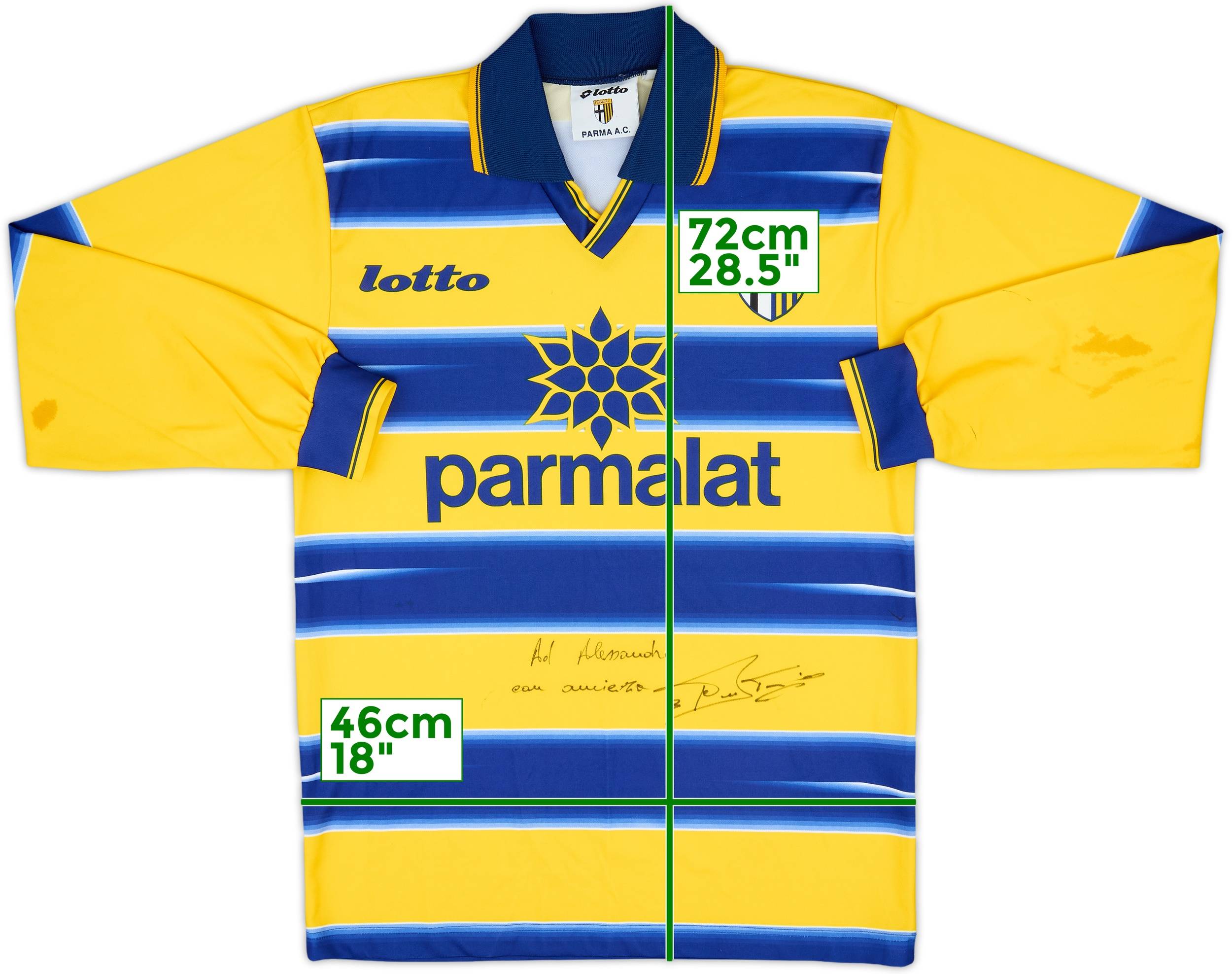 【希少】 3rd PARMA 1998 1999 希少】 3rd PARMA 1998 1999 1998-99 Parma Third L/S Shirt #10 - 8
