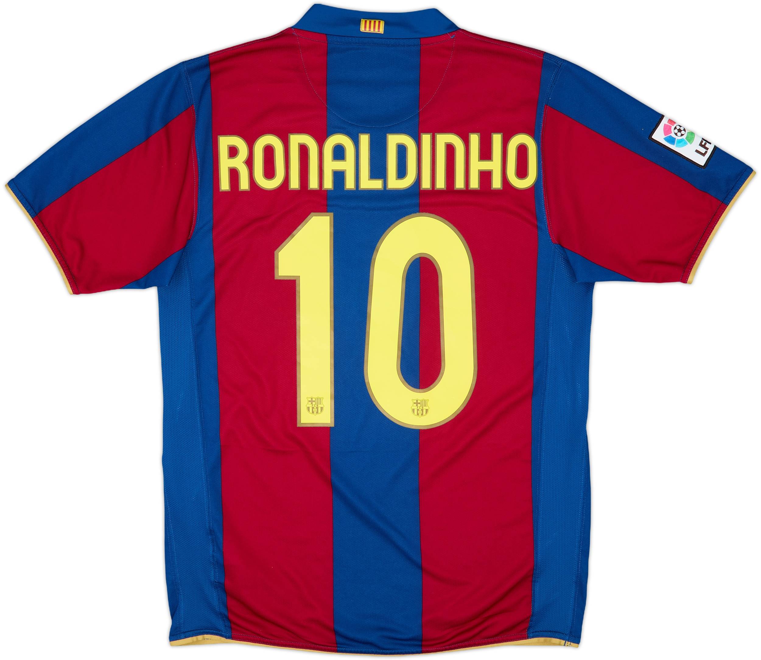 2007-08 Barcelona Home Shirt Ronaldinho #10 - 7/10 - (M)