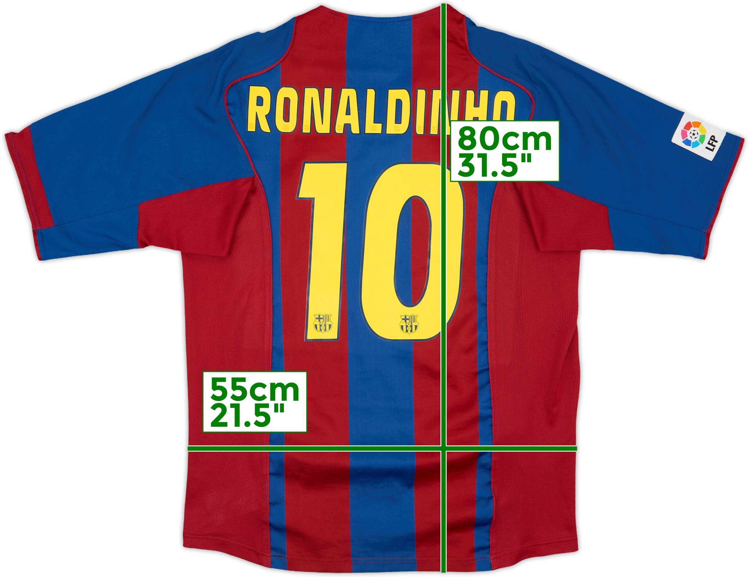FCバルセロナ RONALDINHO 10 2004-2005ホームユニフォーム 2004-05 Barcelona Home Shirt Ronaldinho #10 - 7/10 - (L)