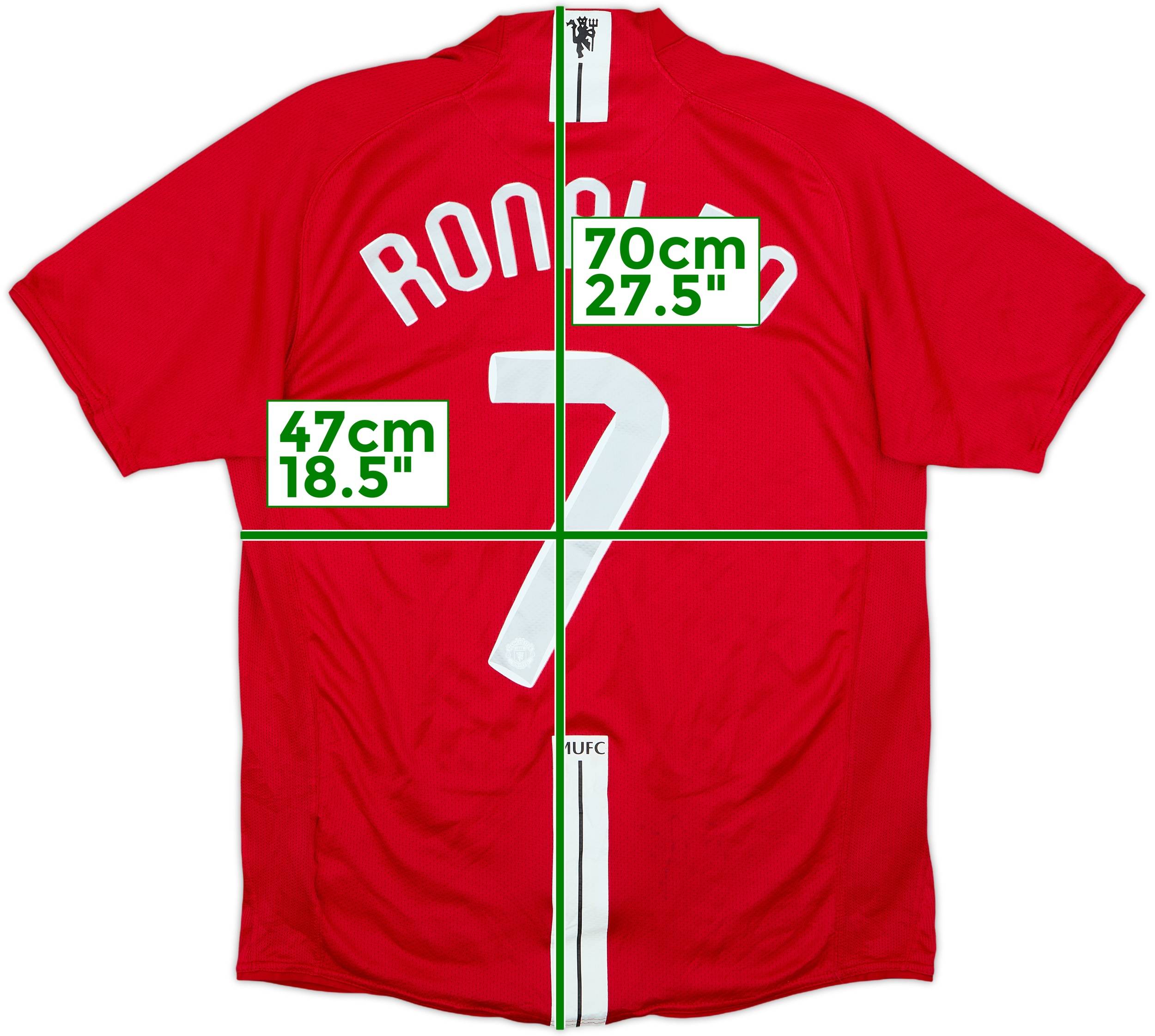 【正規品07-09 Manchester U C.Ronaldo #7】 2007-09 Manchester United Home Shirt Ronaldo #7 - 6/10 - (M)