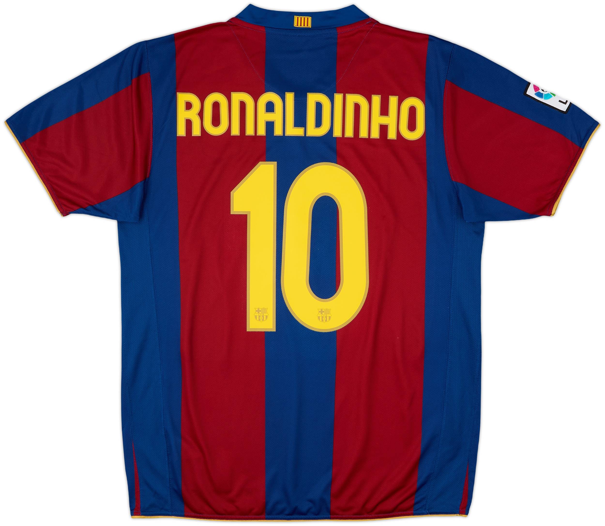 2007-08 Barcelona Home Shirt Ronaldinho #10 - 8/10 - (L)