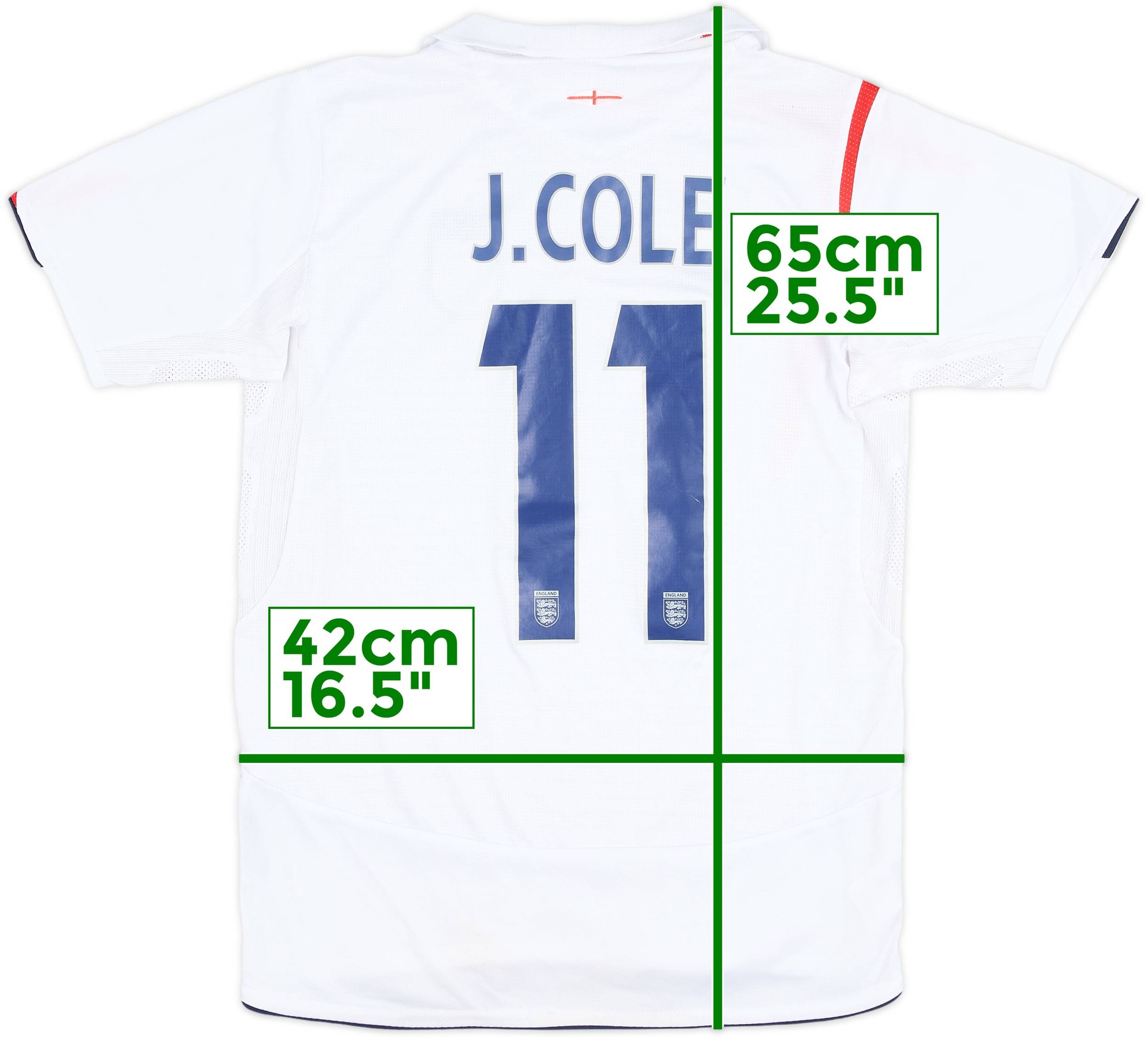 2005-07 England Home Shirt J.Cole #11 - 8/10 - (L.Boys)