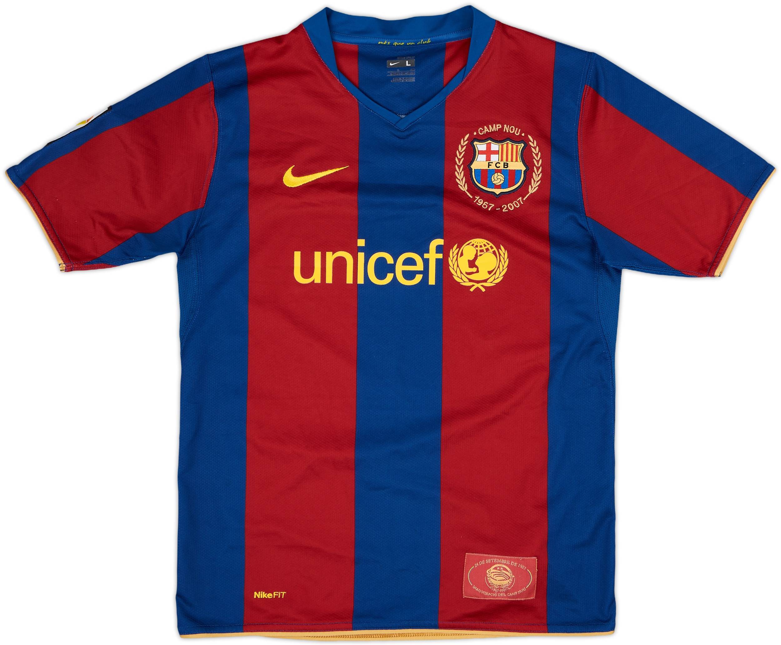 2007-08 Barcelona Home Shirt - 8/10 - (L.Boys)