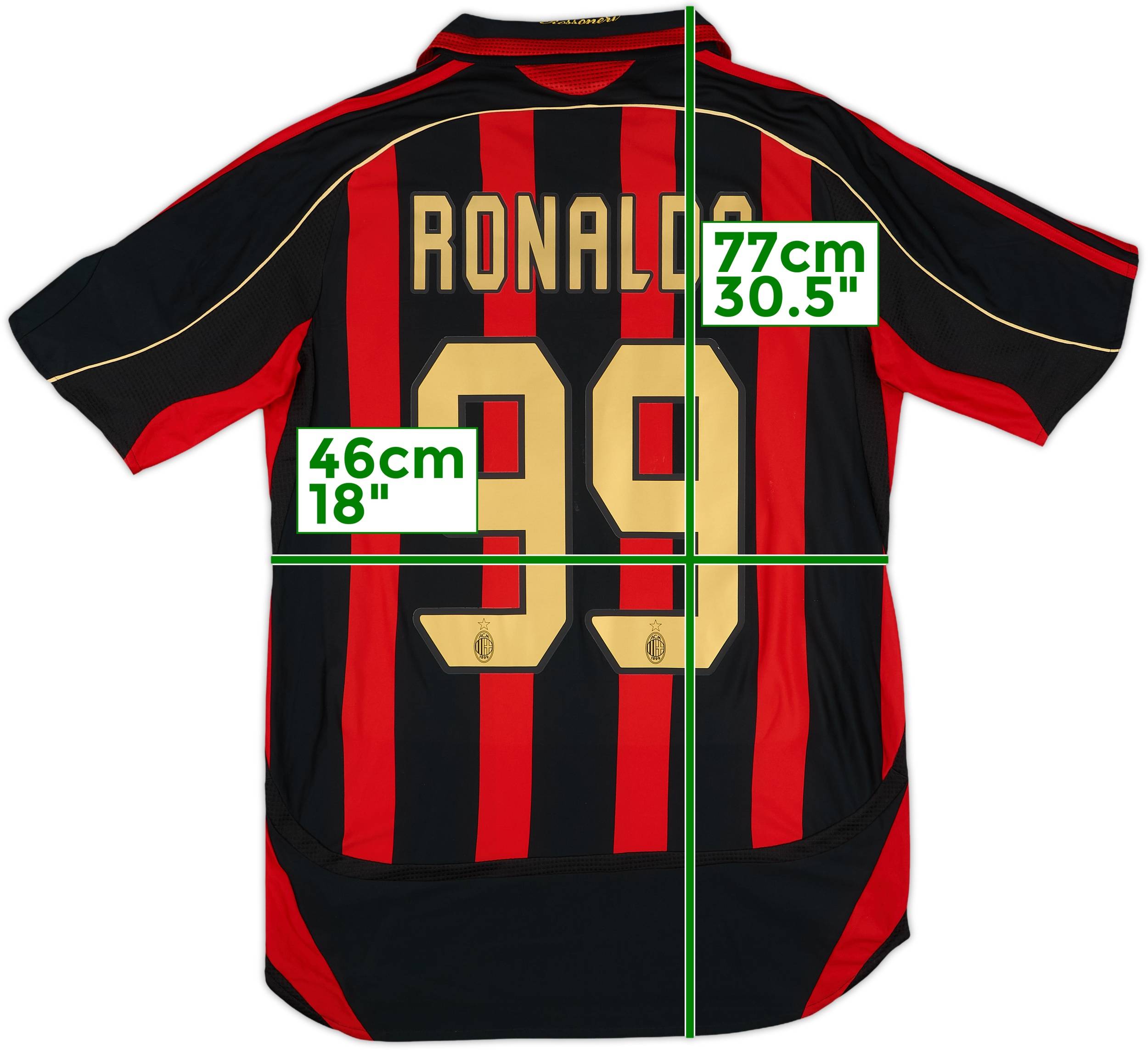 2006-07 AC Milan Home Shirt Ronaldo #99 - 6/10 - (S)