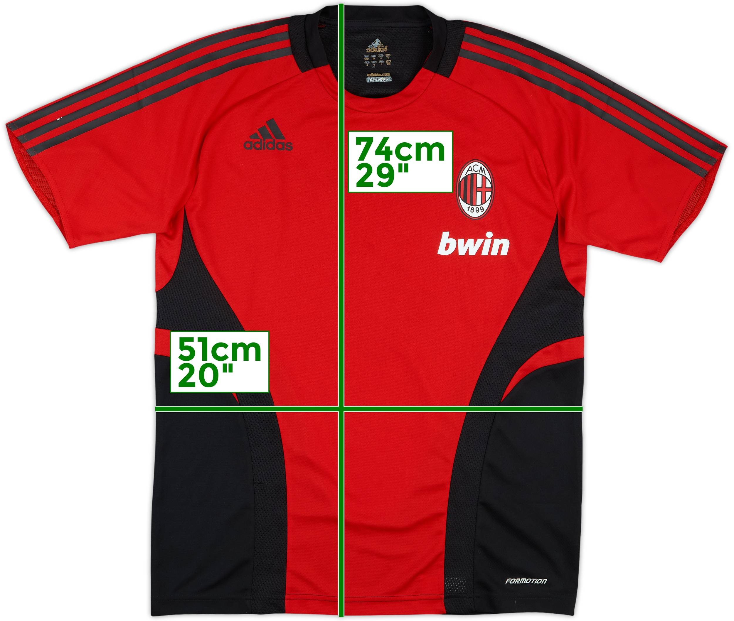 ウェア 2008/09 AC Milan Training jersey adidas 2008-09 AC Milan adidas Formotion Training Shirt - 7/10 - (M)