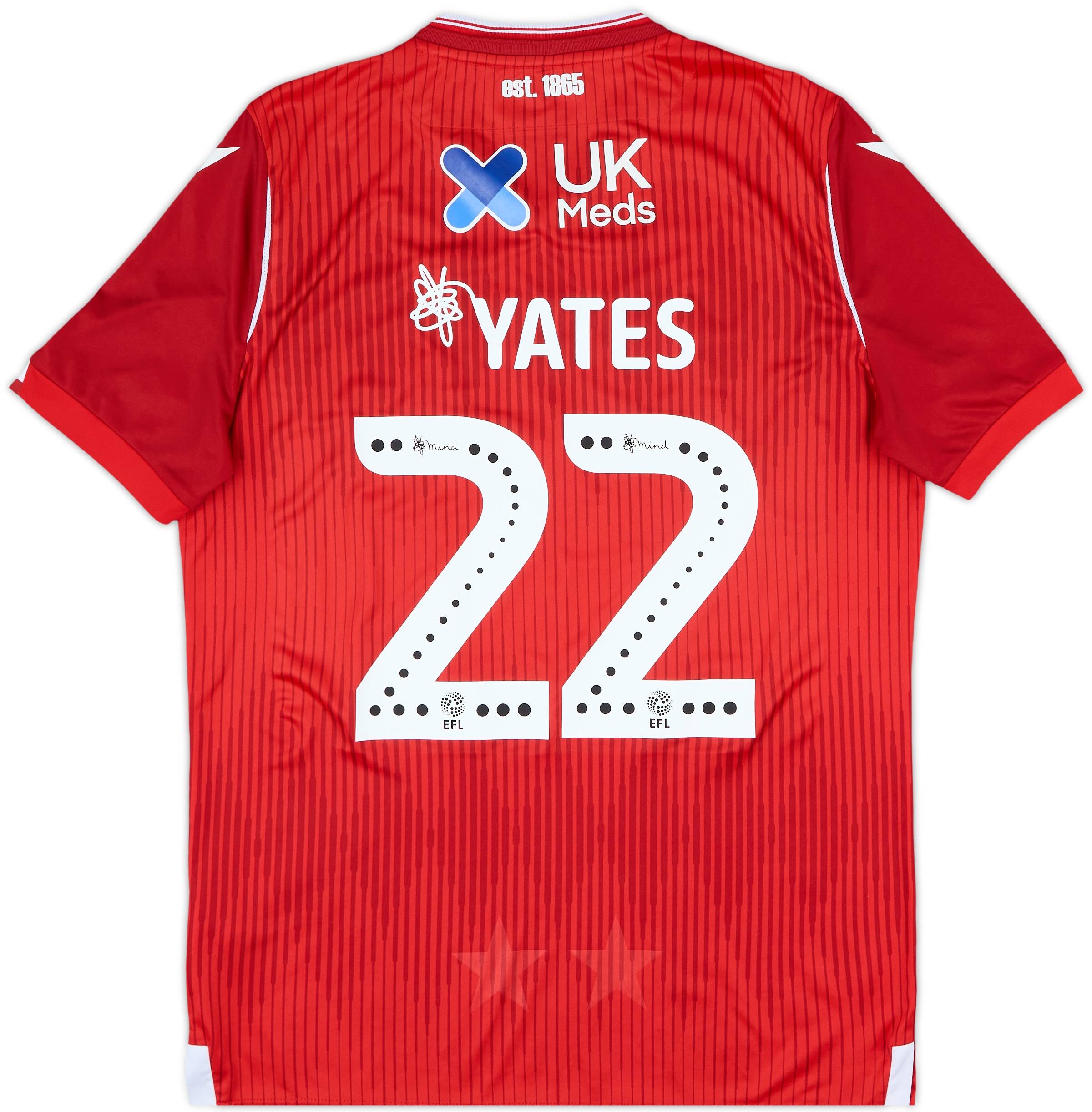 2019-20 Nottingham Forest Home Shirt Yates #22 - 9/10 - (L)