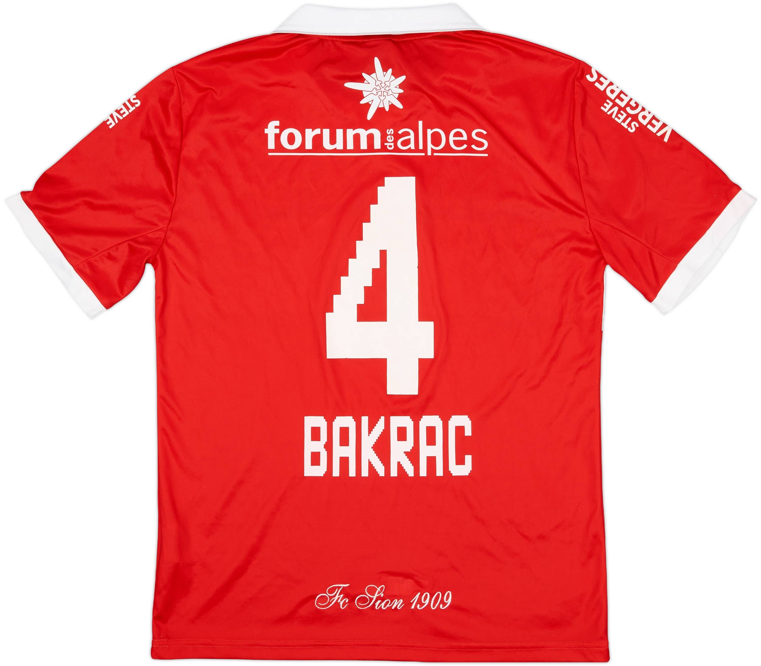 2013-14 FC Sion Away Shirt Bakrac #4 - 7/10 - (XL)